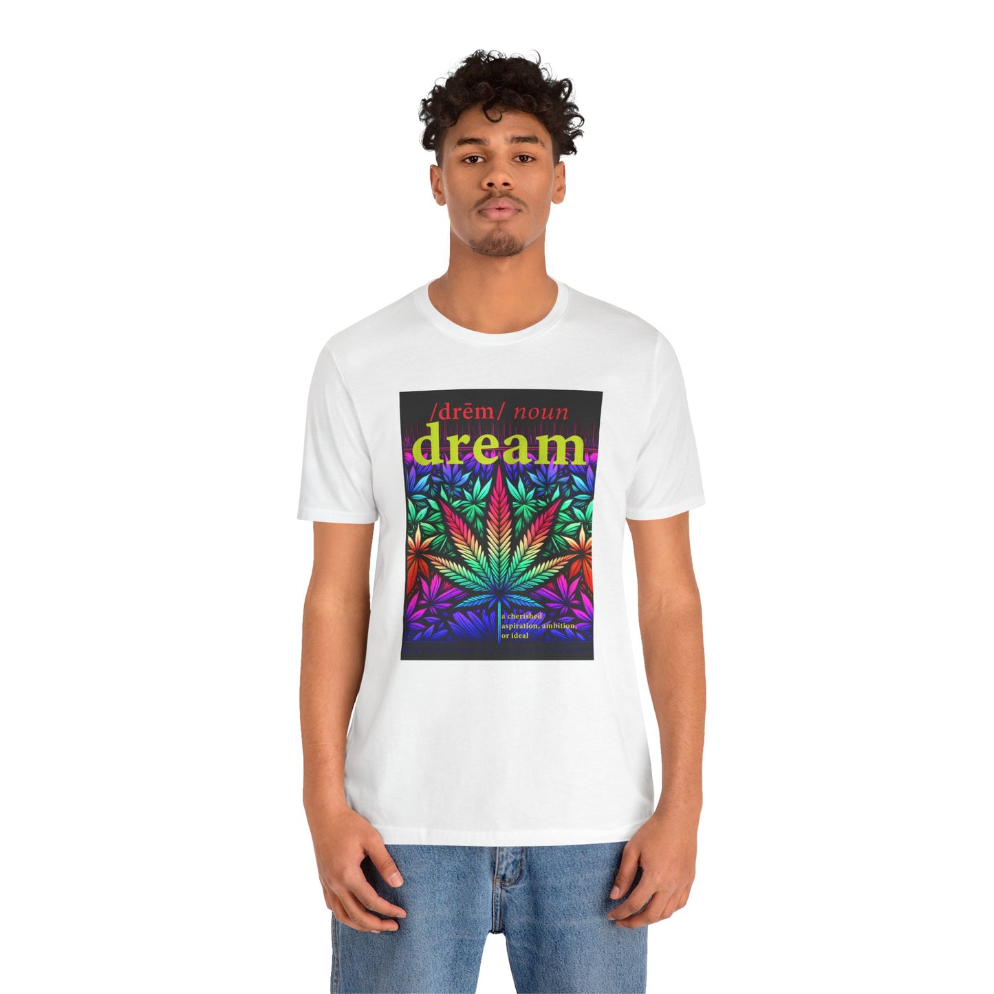 Dream Inspired Unisex Jersey Tee - Vibrant Cannabis Graphic T-Shirt
