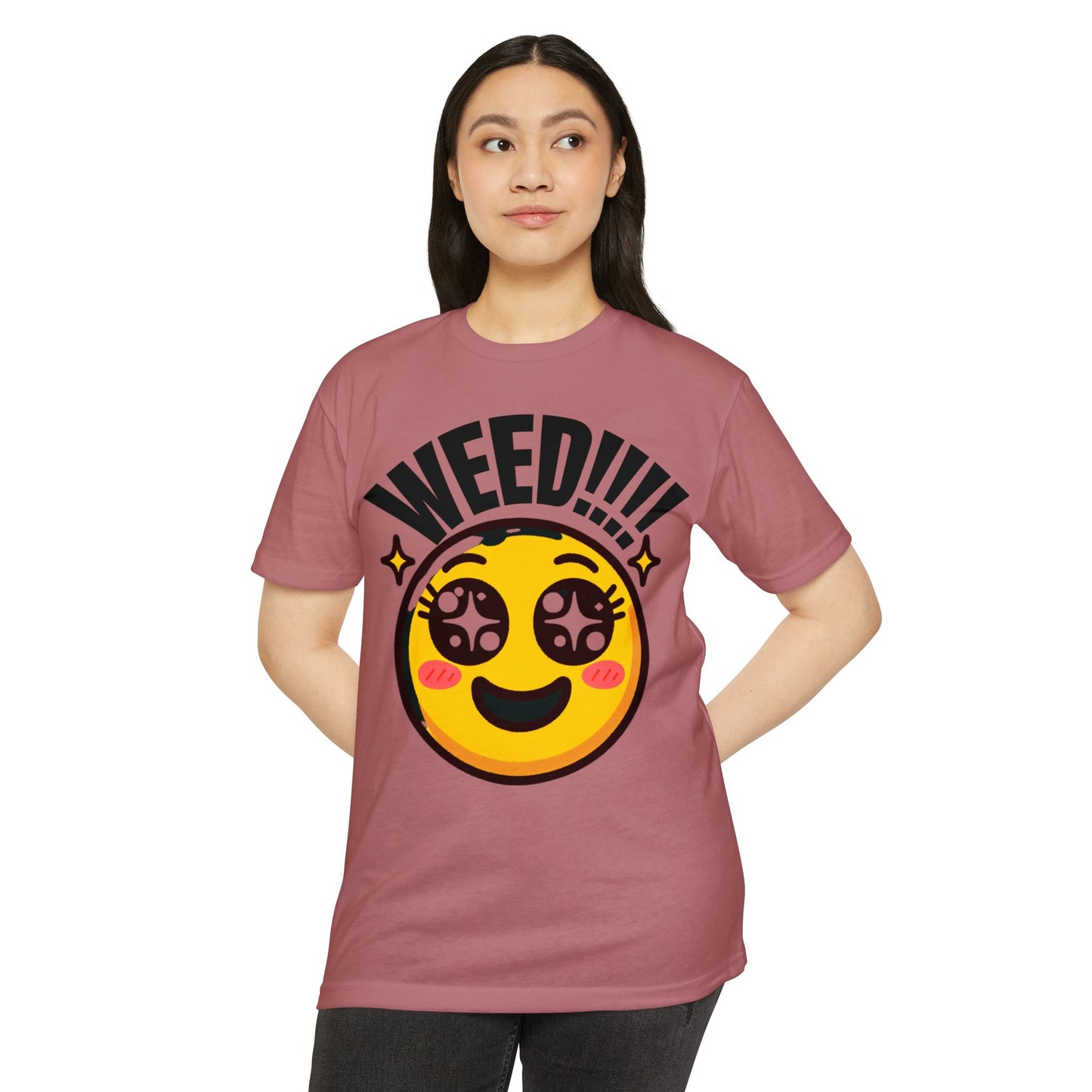 Fun Weed Smiley Face T-Shirt for Cannabis Lovers