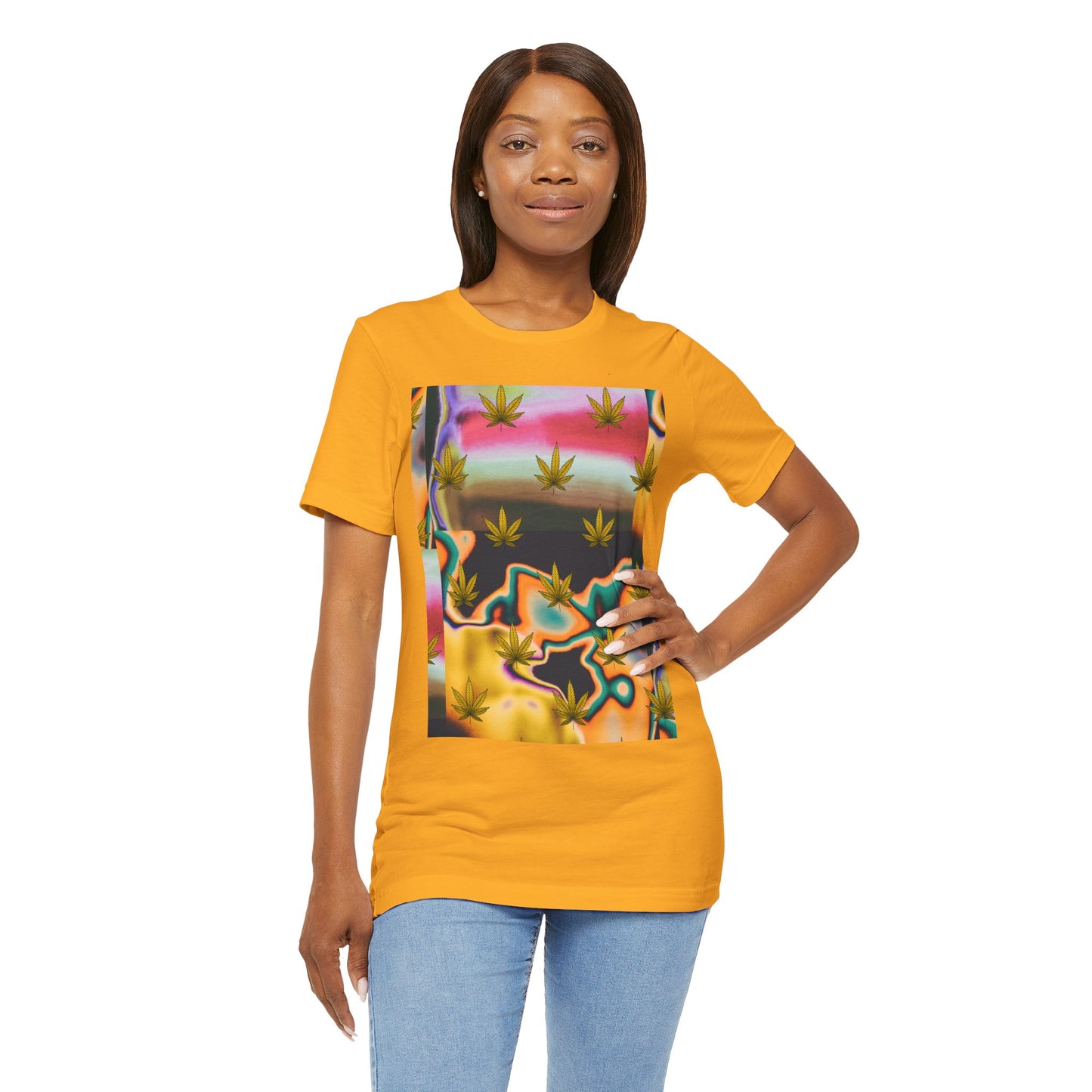 Vibrant Leaf Graphic Tee - Unisex Jersey Short Sleeve T-Shirt