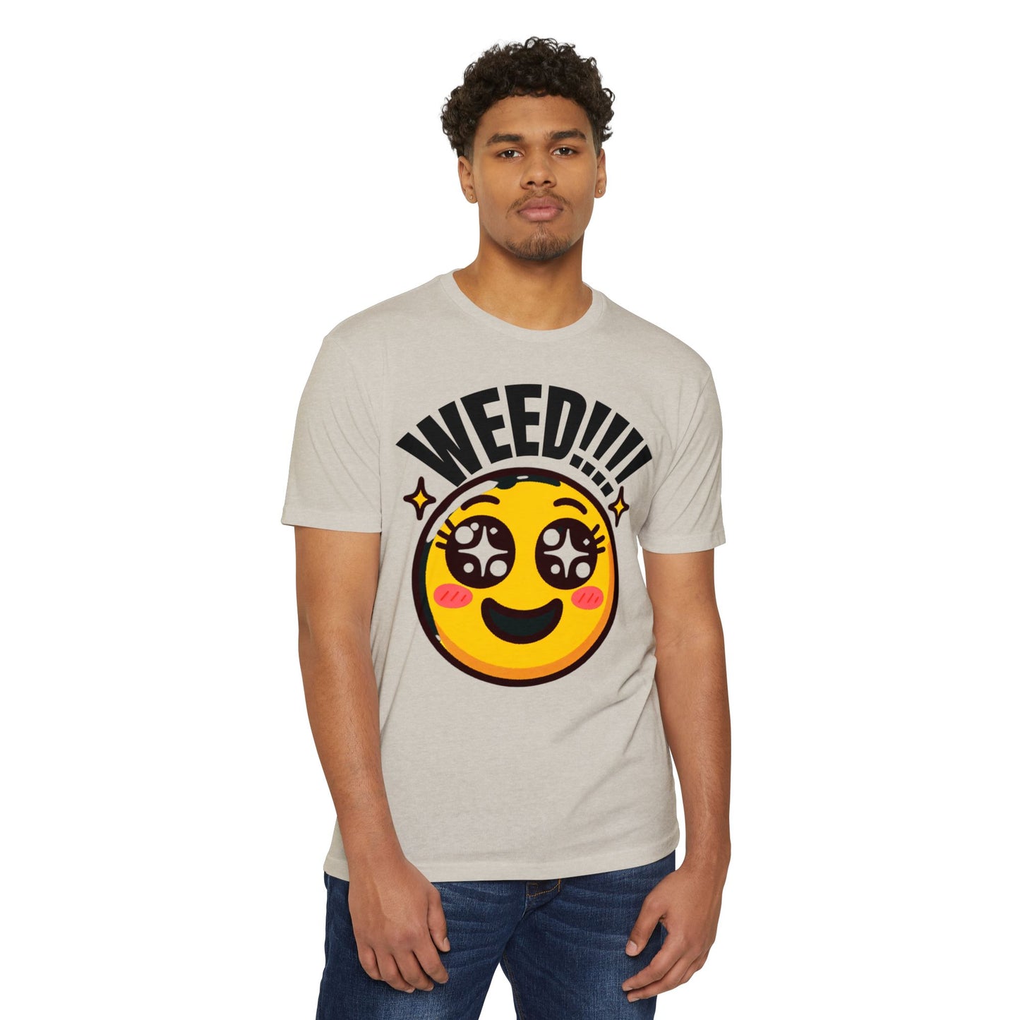 Fun Weed Smiley Face T-Shirt for Cannabis Lovers