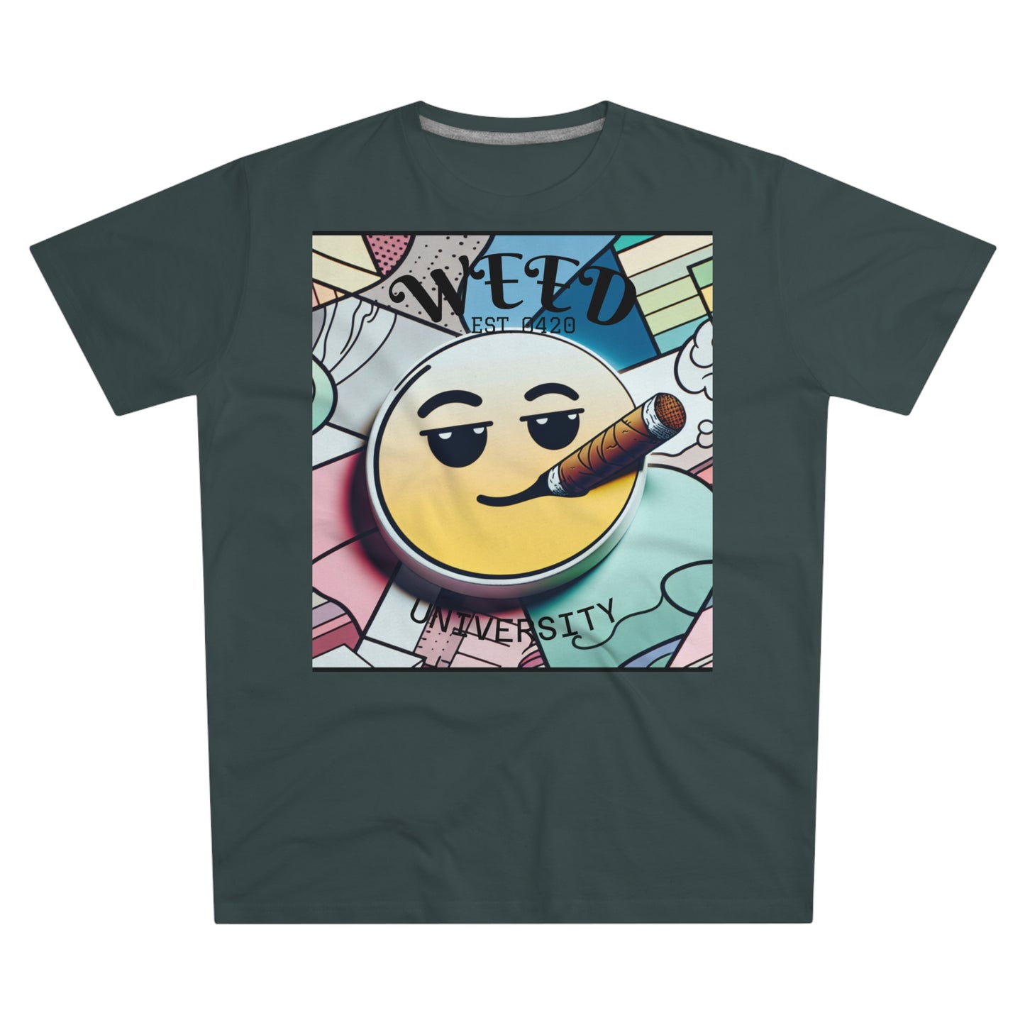 Cozy Weed University Tee - Modern Fit Cannabis T-Shirt for Fun Lovers