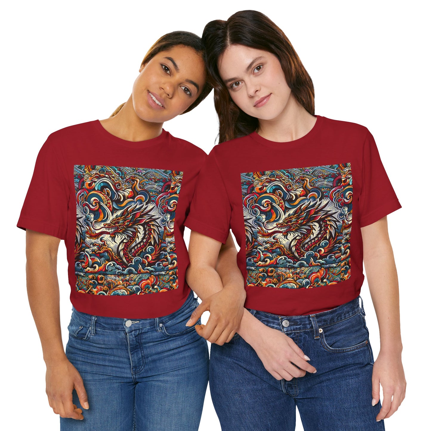 Vibrant Dragon Graphic Tee - Unisex Jersey Short Sleeve Shirt