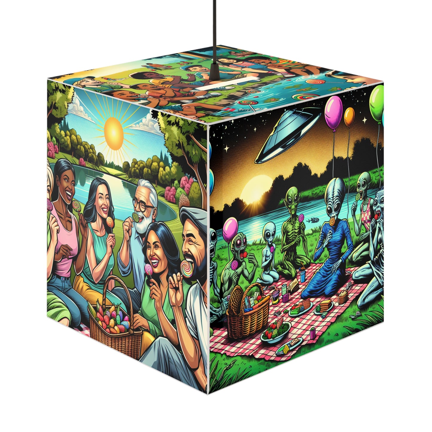 Love Great Friends Light Cube Lamp