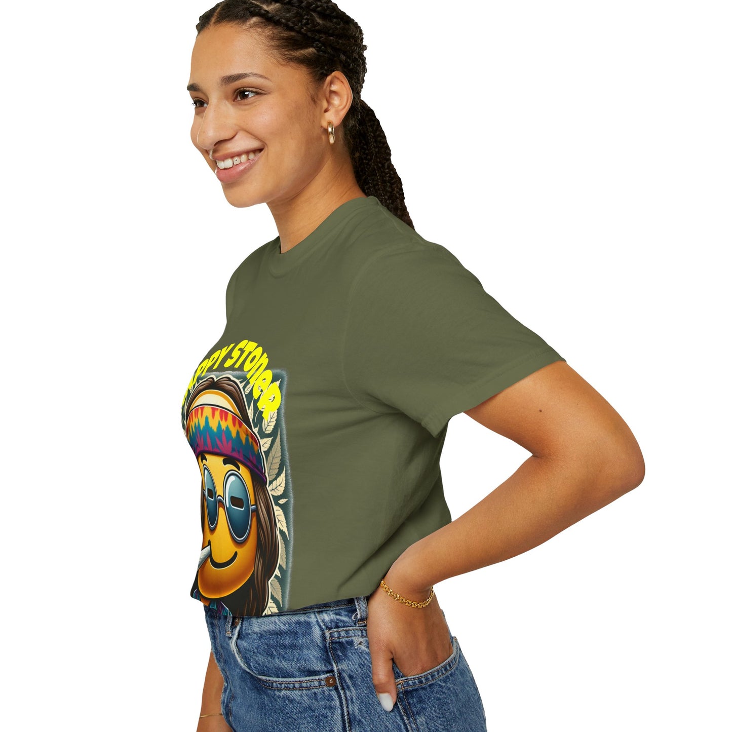 Happy Stoner Unisex Garment-Dyed T-Shirt | Chill Vibe Tee for Budding Enthusiasts