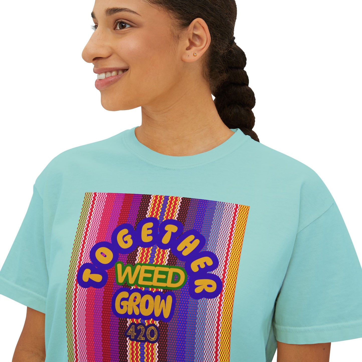 Women's Boxy Tee - Together We Grow Weed Design
