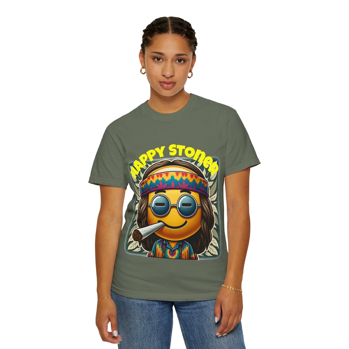 Happy Stoner Unisex Garment-Dyed T-Shirt | Chill Vibe Tee for Budding Enthusiasts
