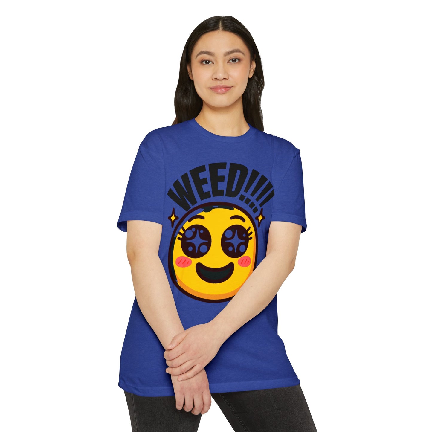 Fun Weed Smiley Face T-Shirt for Cannabis Lovers