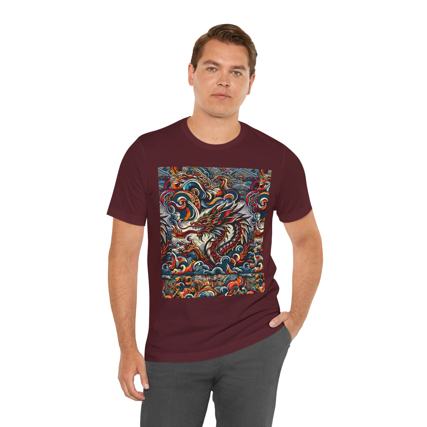 Vibrant Dragon Graphic Tee - Unisex Jersey Short Sleeve Shirt