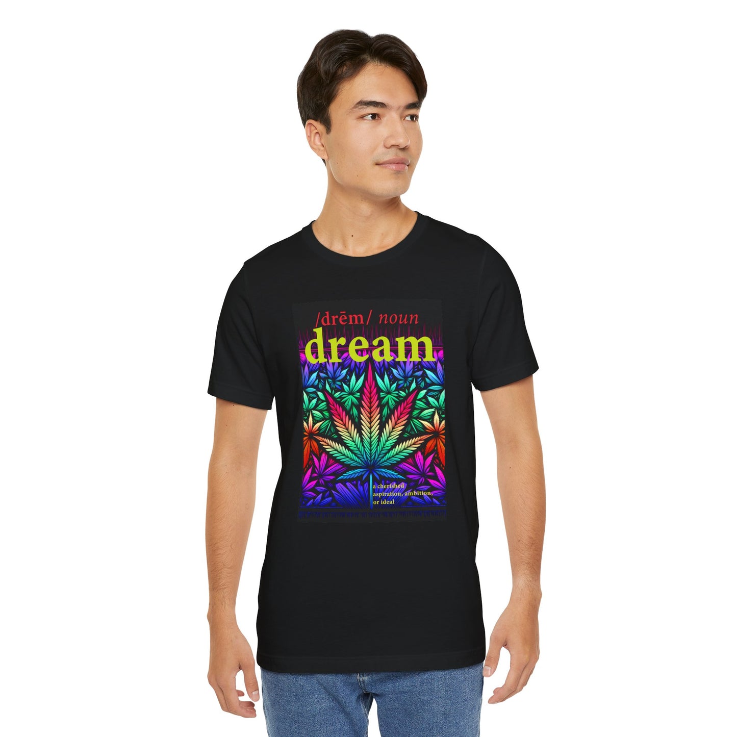 Dream Inspired Unisex Jersey Tee - Vibrant Cannabis Graphic T-Shirt