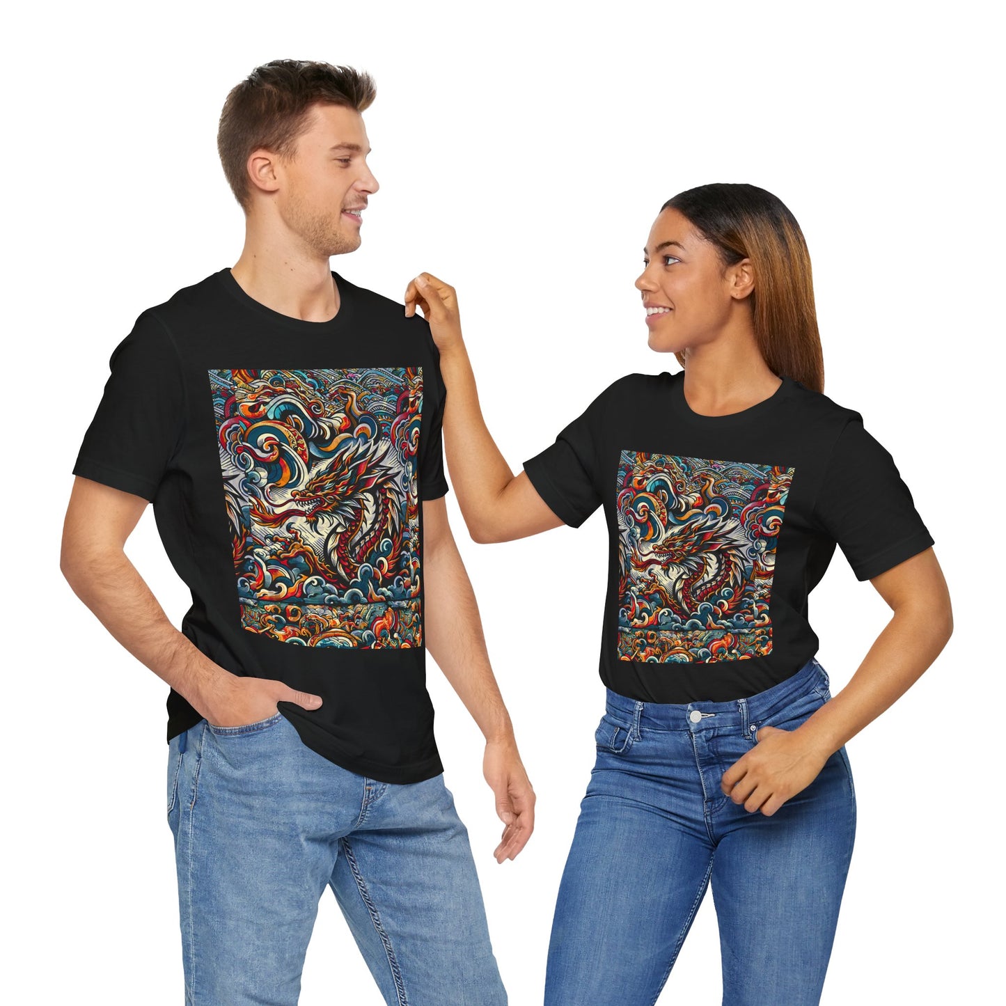 Vibrant Dragon Graphic Tee - Unisex Jersey Short Sleeve Shirt