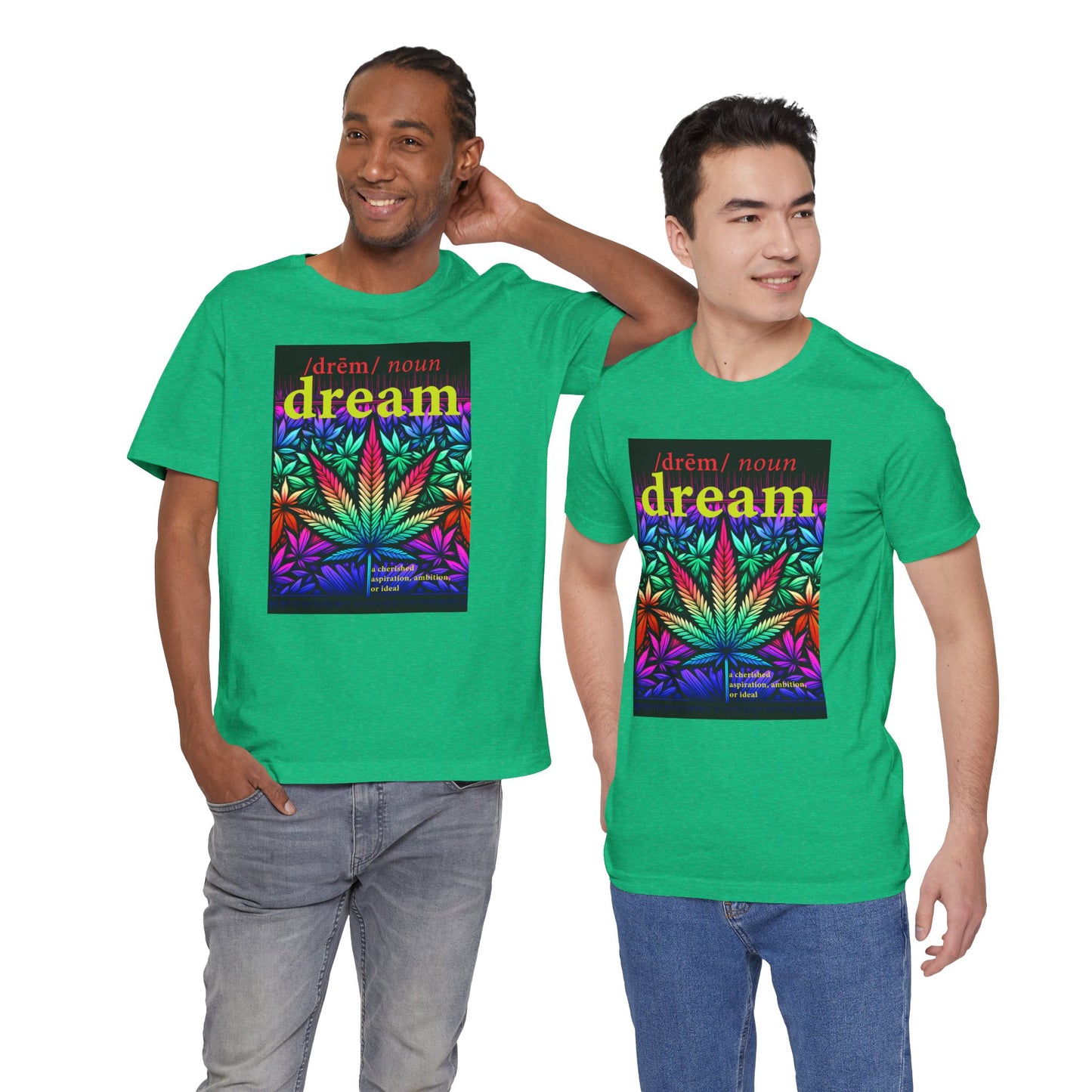 Dream Inspired Unisex Jersey Tee - Vibrant Cannabis Graphic T-Shirt