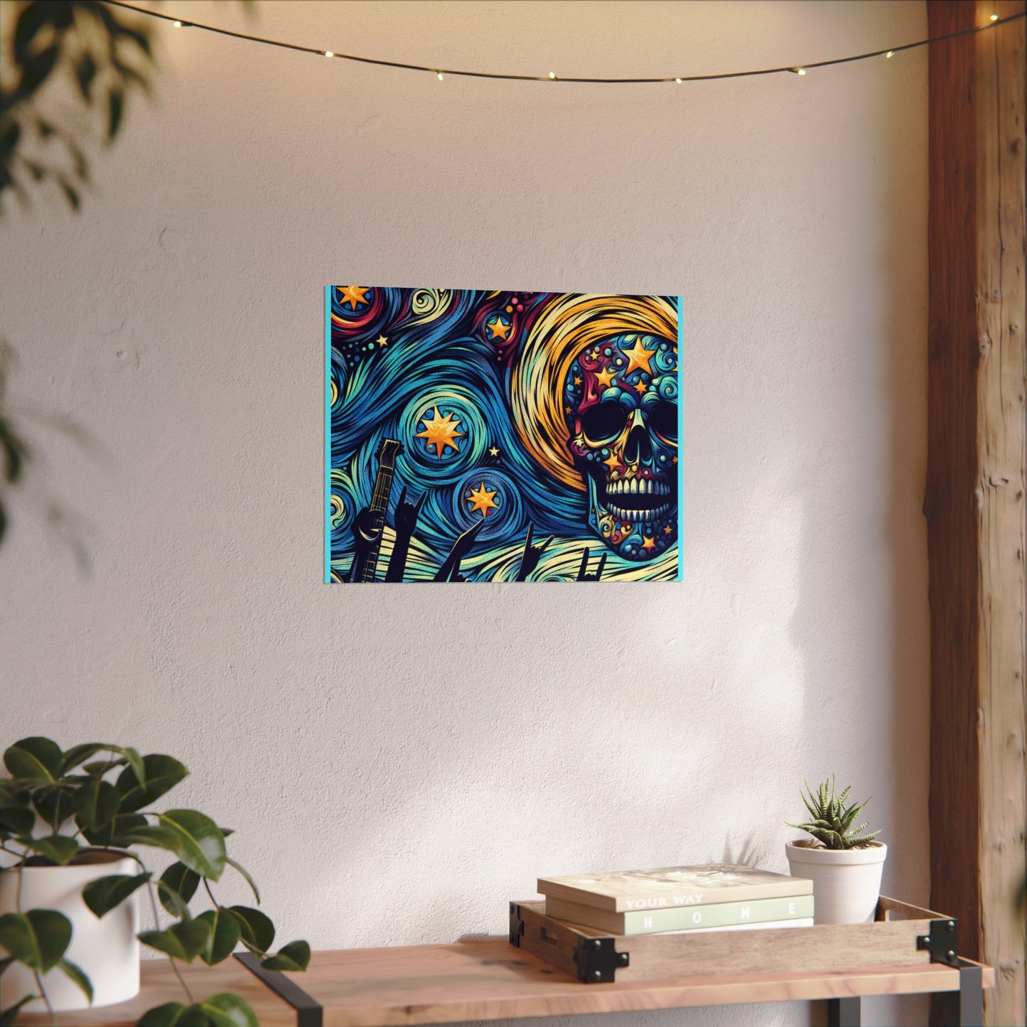 Midnight Rock N Roll Textured Watercolor Matte Posters