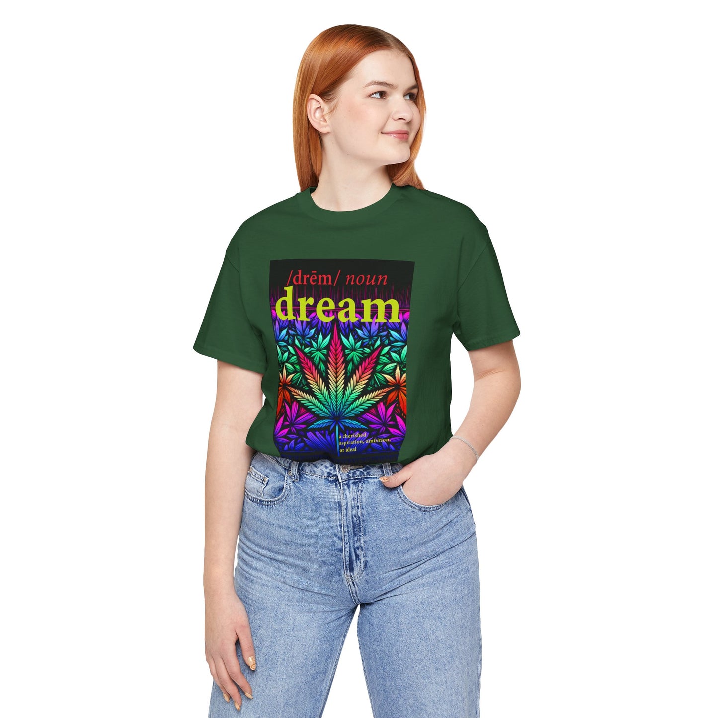 Dream Inspired Unisex Jersey Tee - Vibrant Cannabis Graphic T-Shirt