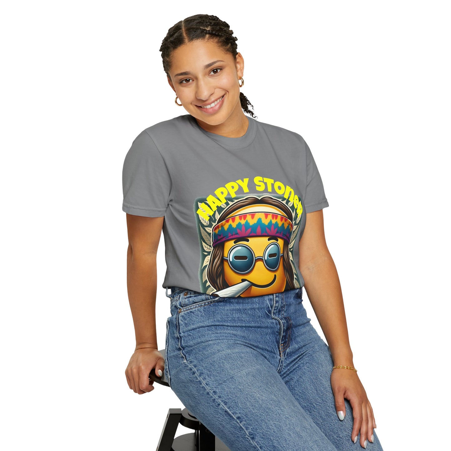 Happy Stoner Unisex Garment-Dyed T-Shirt | Chill Vibe Tee for Budding Enthusiasts