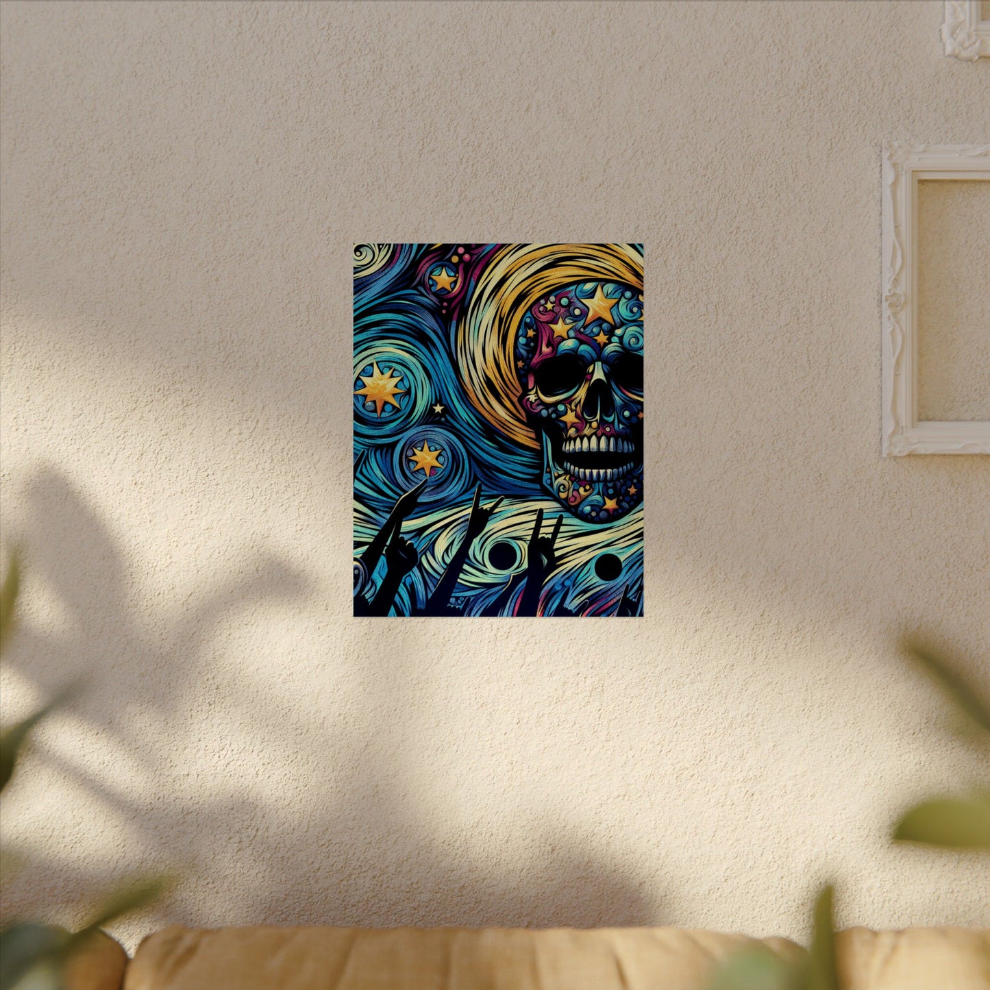 Midnight Rock N Roll Textured Watercolor Matte Posters