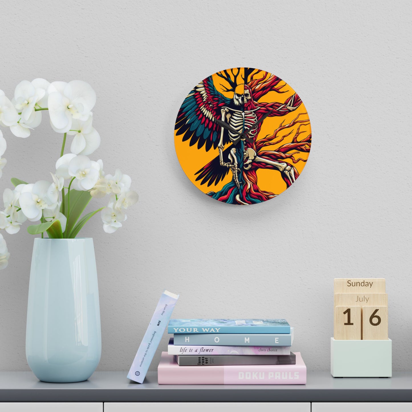 Hex Grind Acrylic Wall Clock