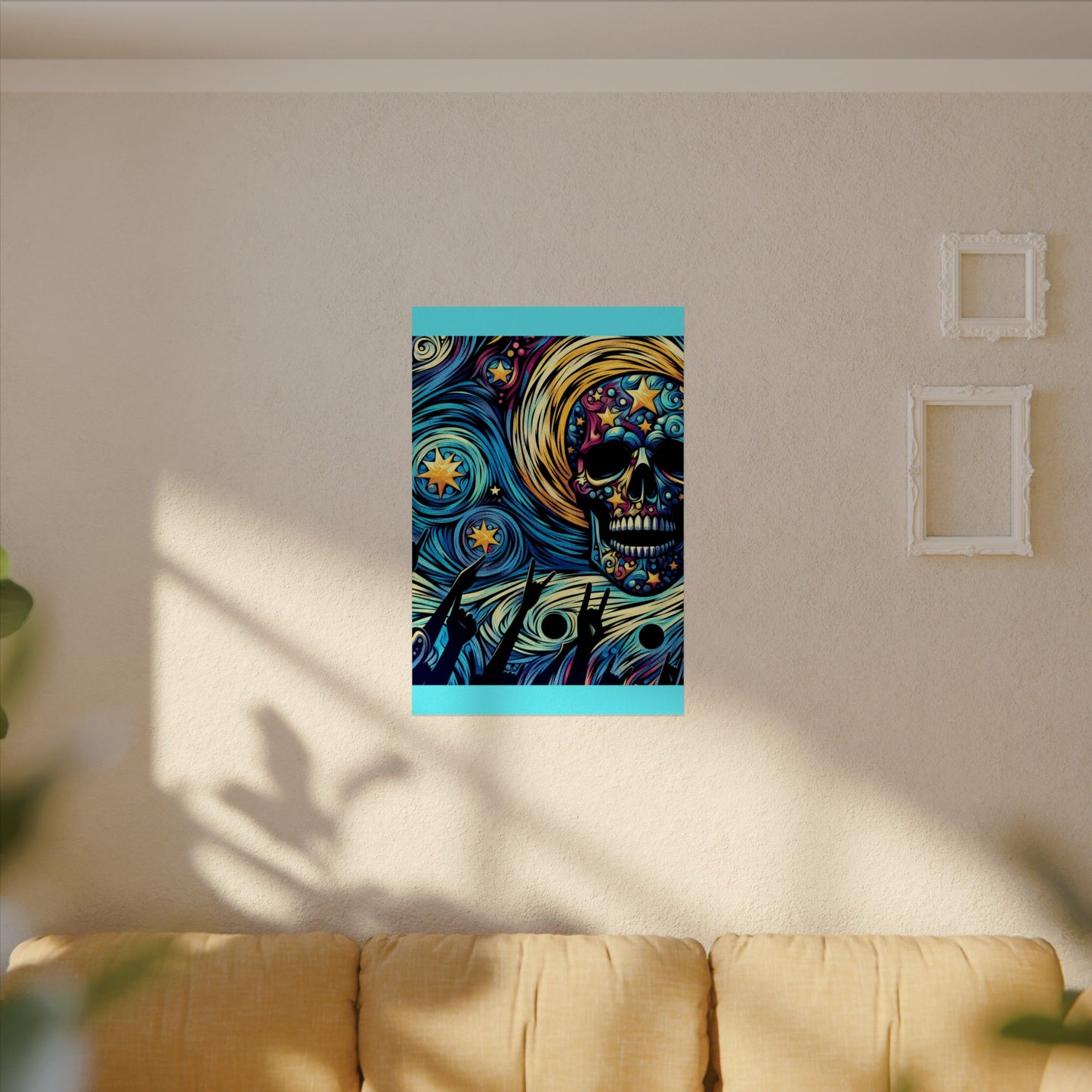 Midnight Rock N Roll Textured Watercolor Matte Posters