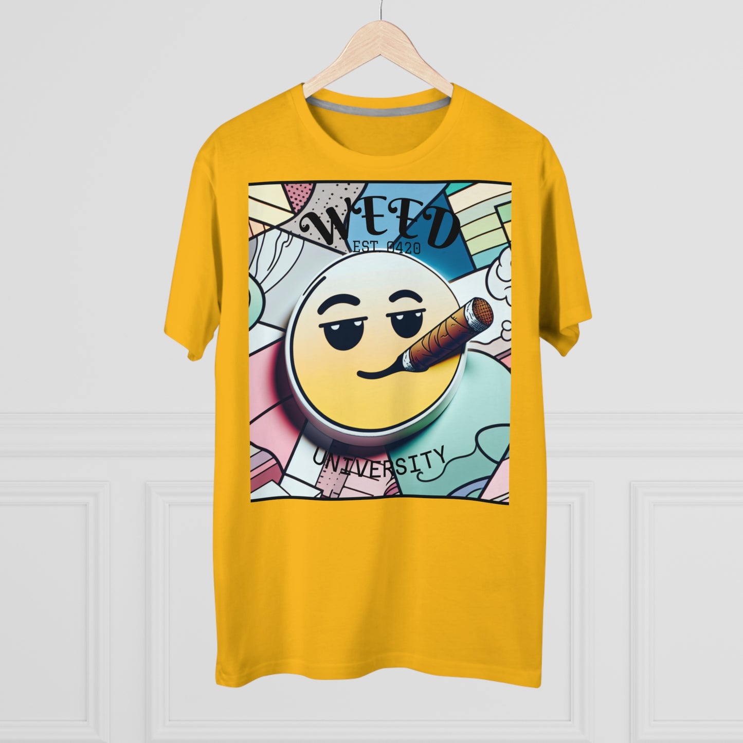 Cozy Weed University Tee - Modern Fit Cannabis T-Shirt for Fun Lovers