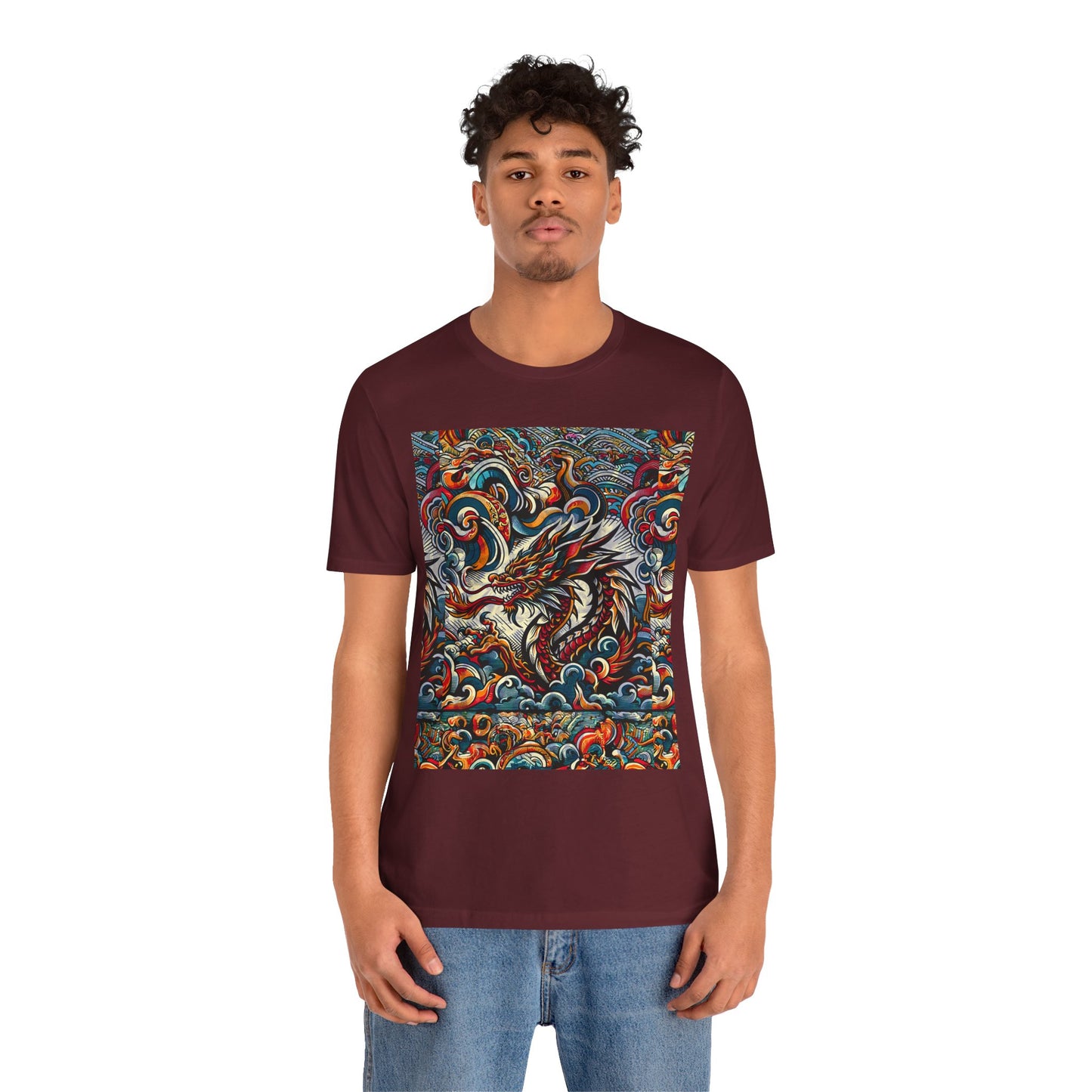 Vibrant Dragon Graphic Tee - Unisex Jersey Short Sleeve Shirt