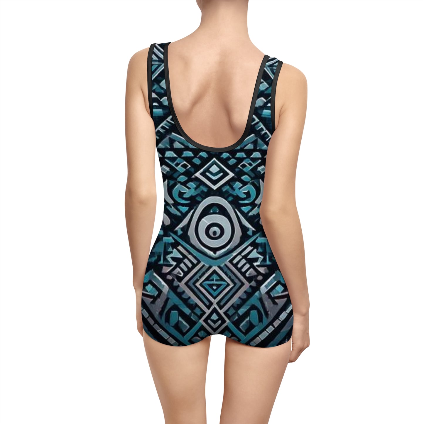 Women's Vintage Tribal Print Swimsuit - Retro Beachwear for Summer Fun