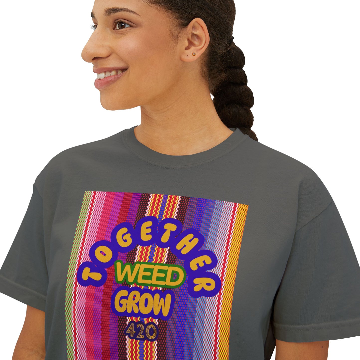 Women's Boxy Tee - Together We Grow Weed Design
