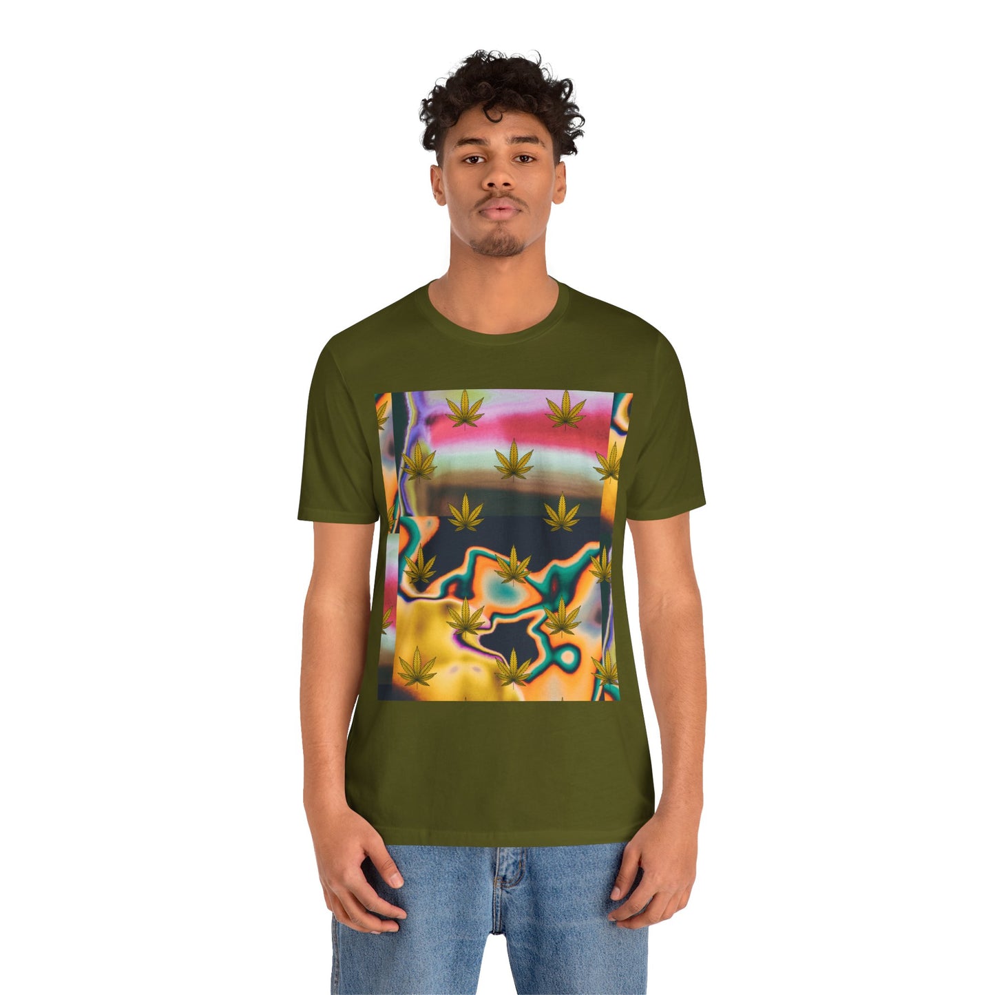 Vibrant Leaf Graphic Tee - Unisex Jersey Short Sleeve T-Shirt