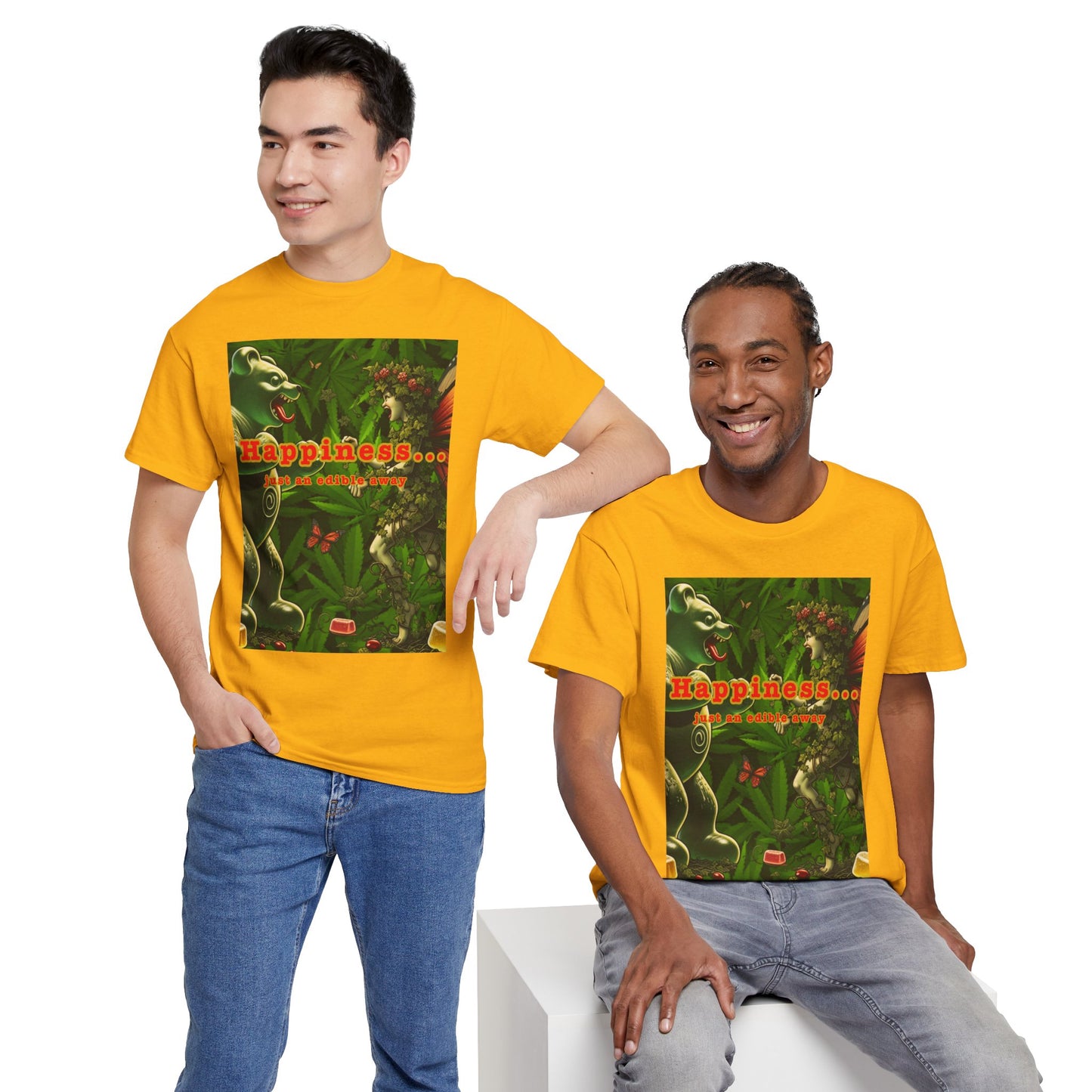 Happiness Jungle Unisex Heavy Cotton Tee, Graphic T-Shirt, Nature Lover Gift, Summer Wardrobe Essential, Unisex Casual Wear
