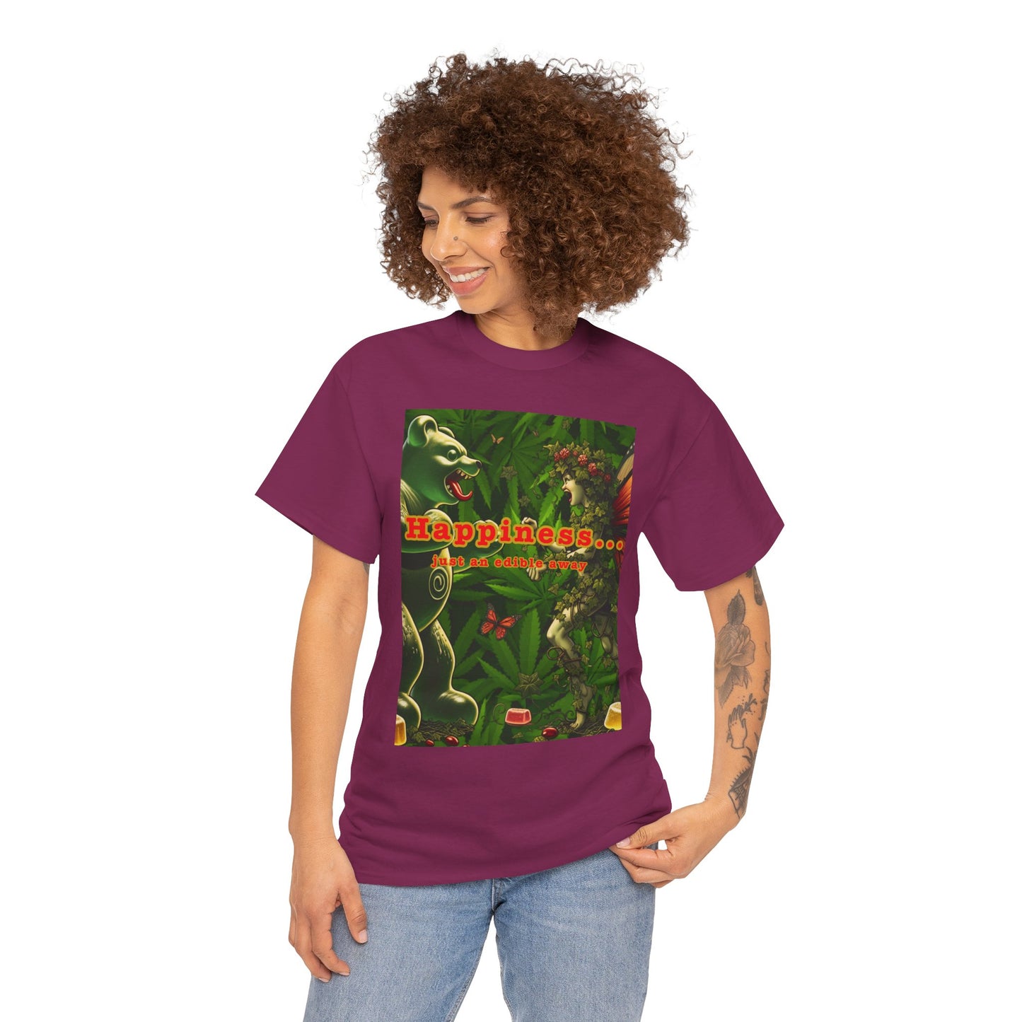 Happiness Jungle Unisex Heavy Cotton Tee, Graphic T-Shirt, Nature Lover Gift, Summer Wardrobe Essential, Unisex Casual Wear