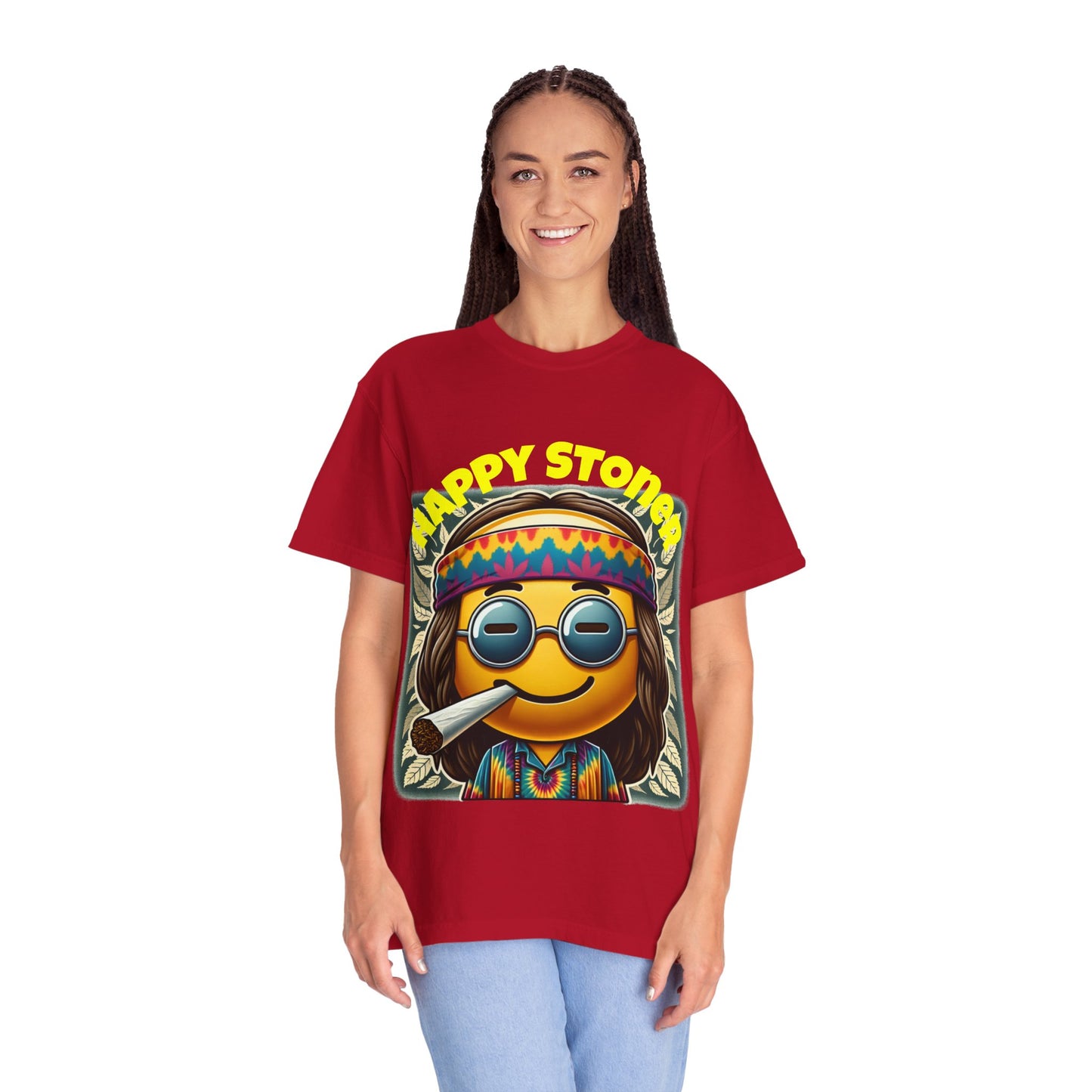 Happy Stoner Unisex Garment-Dyed T-Shirt | Chill Vibe Tee for Budding Enthusiasts
