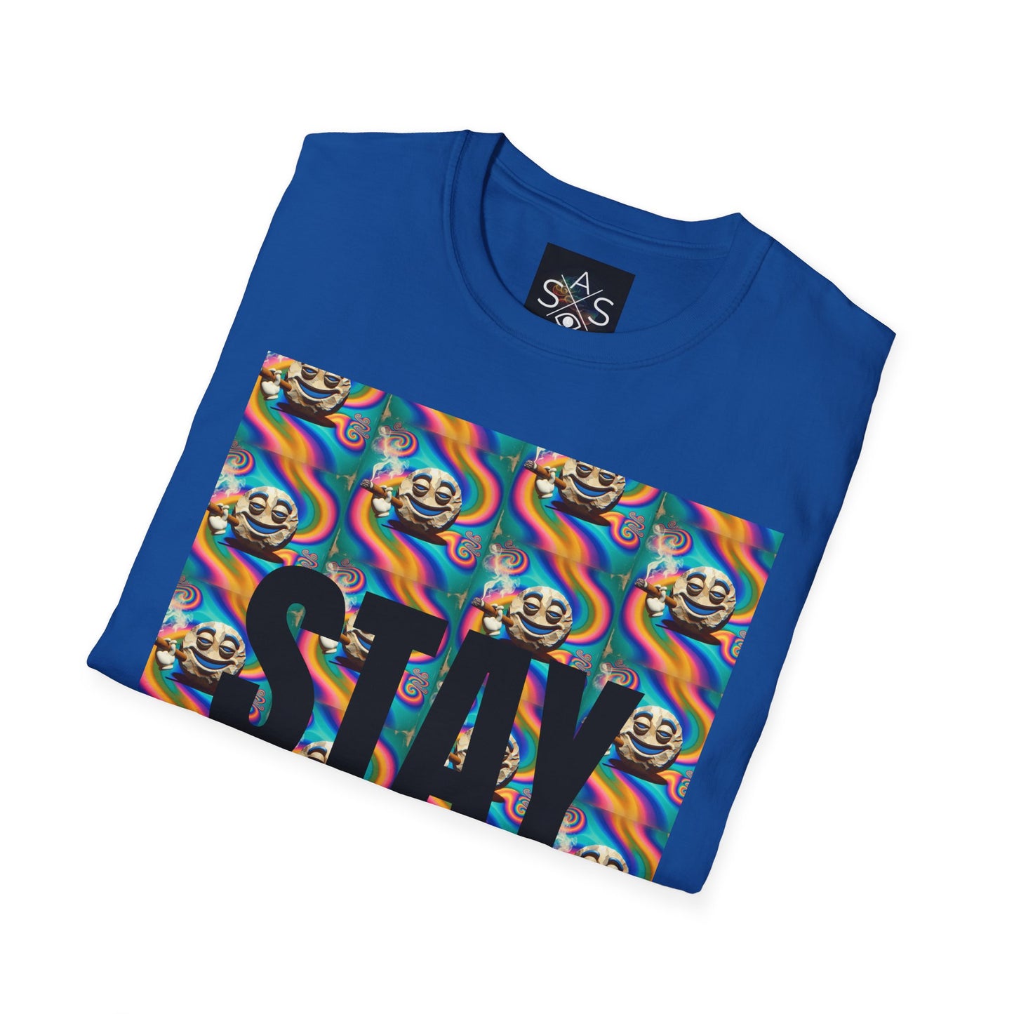 Stay Stoned Unisex Softstyle T-Shirt - Retro Vibe Graphic Tee for Fun Gatherings