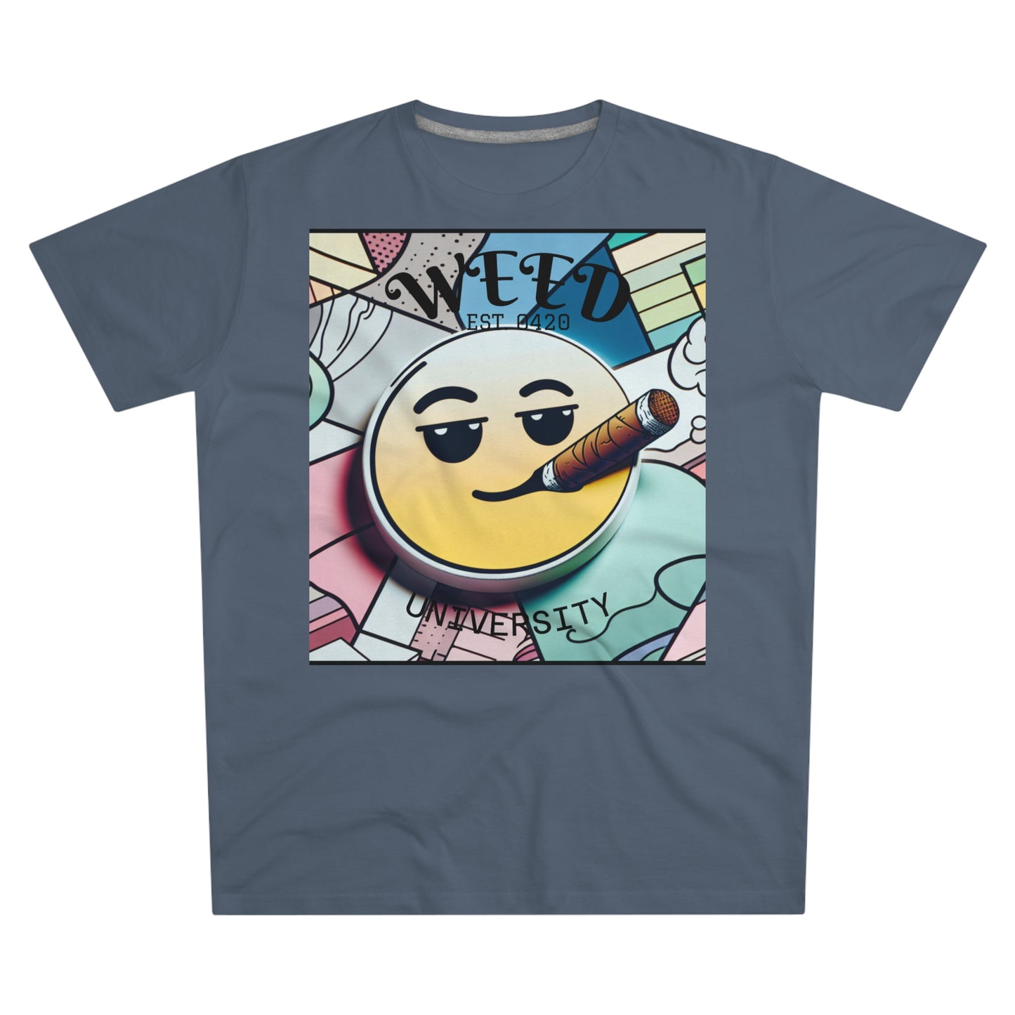 Cozy Weed University Tee - Modern Fit Cannabis T-Shirt for Fun Lovers