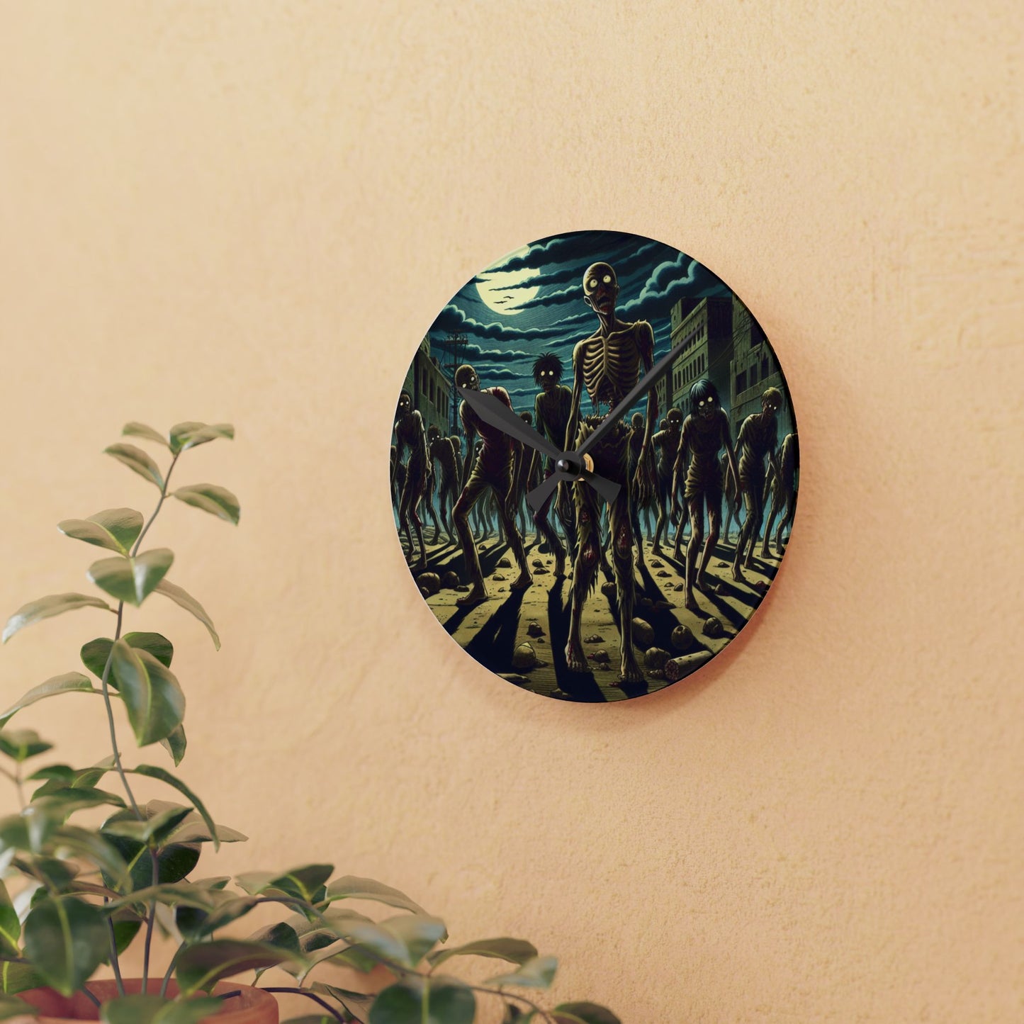 Yummy Zombies Acrylic Wall Clock