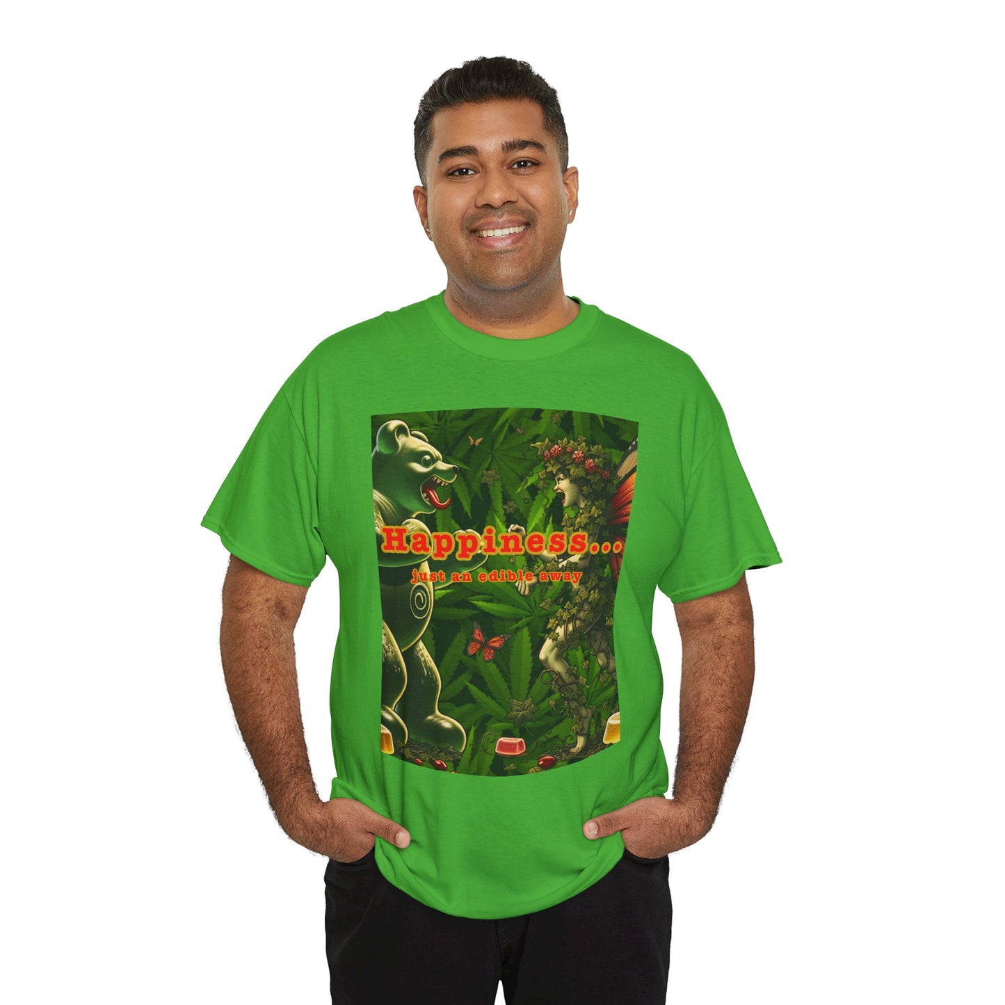 Happiness Jungle Unisex Heavy Cotton Tee, Graphic T-Shirt, Nature Lover Gift, Summer Wardrobe Essential, Unisex Casual Wear