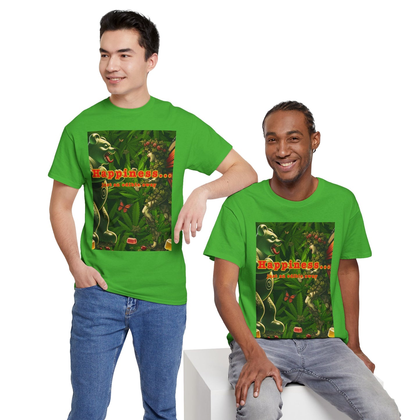 Happiness Jungle Unisex Heavy Cotton Tee, Graphic T-Shirt, Nature Lover Gift, Summer Wardrobe Essential, Unisex Casual Wear