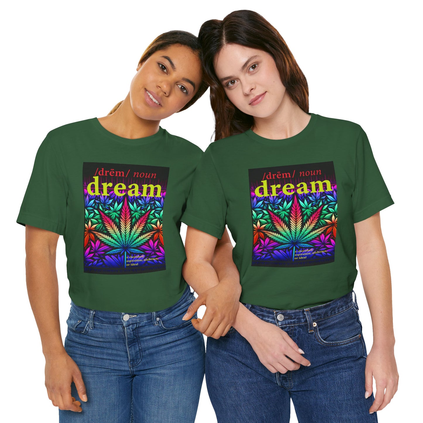 Dream Inspired Unisex Jersey Tee - Vibrant Cannabis Graphic T-Shirt