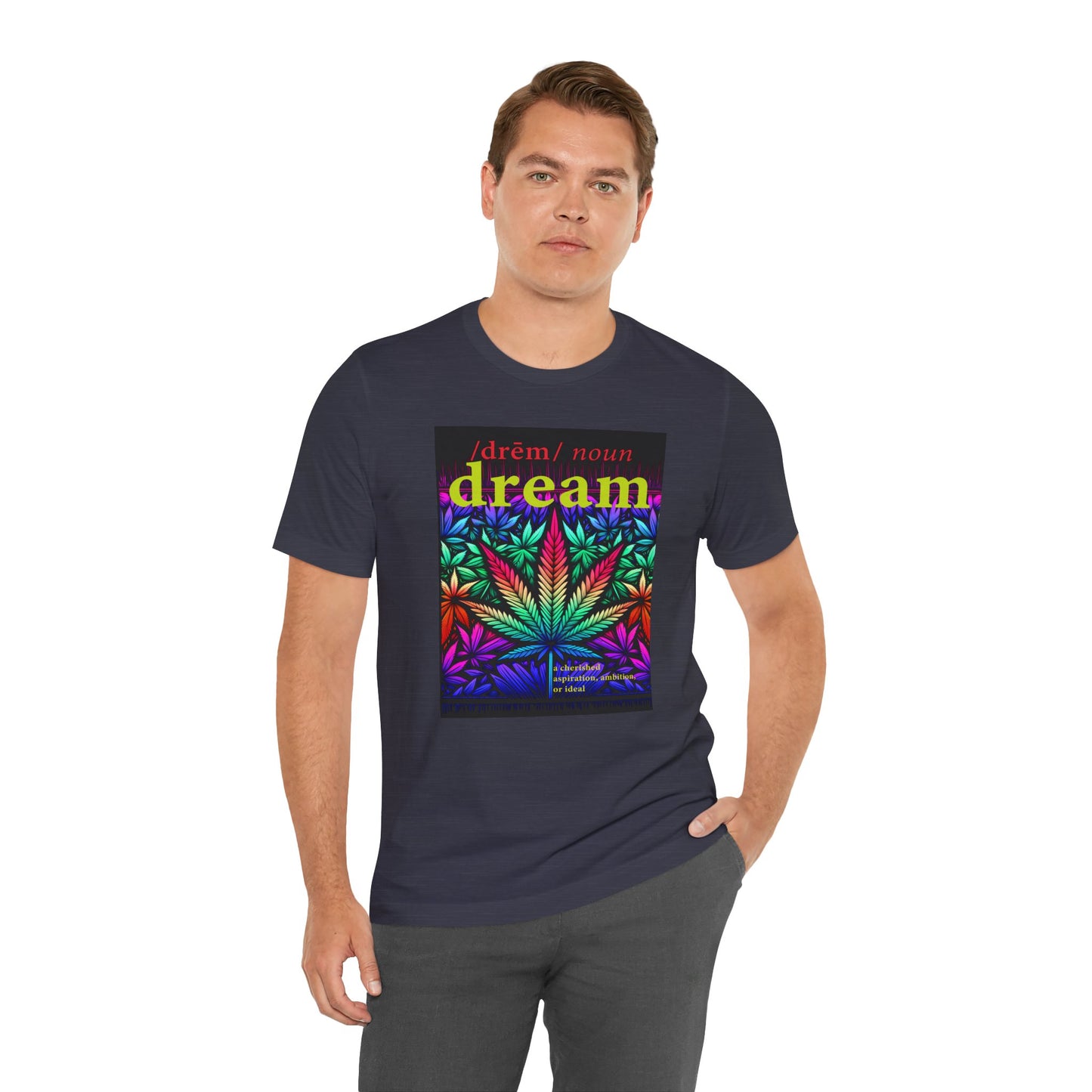 Dream Inspired Unisex Jersey Tee - Vibrant Cannabis Graphic T-Shirt