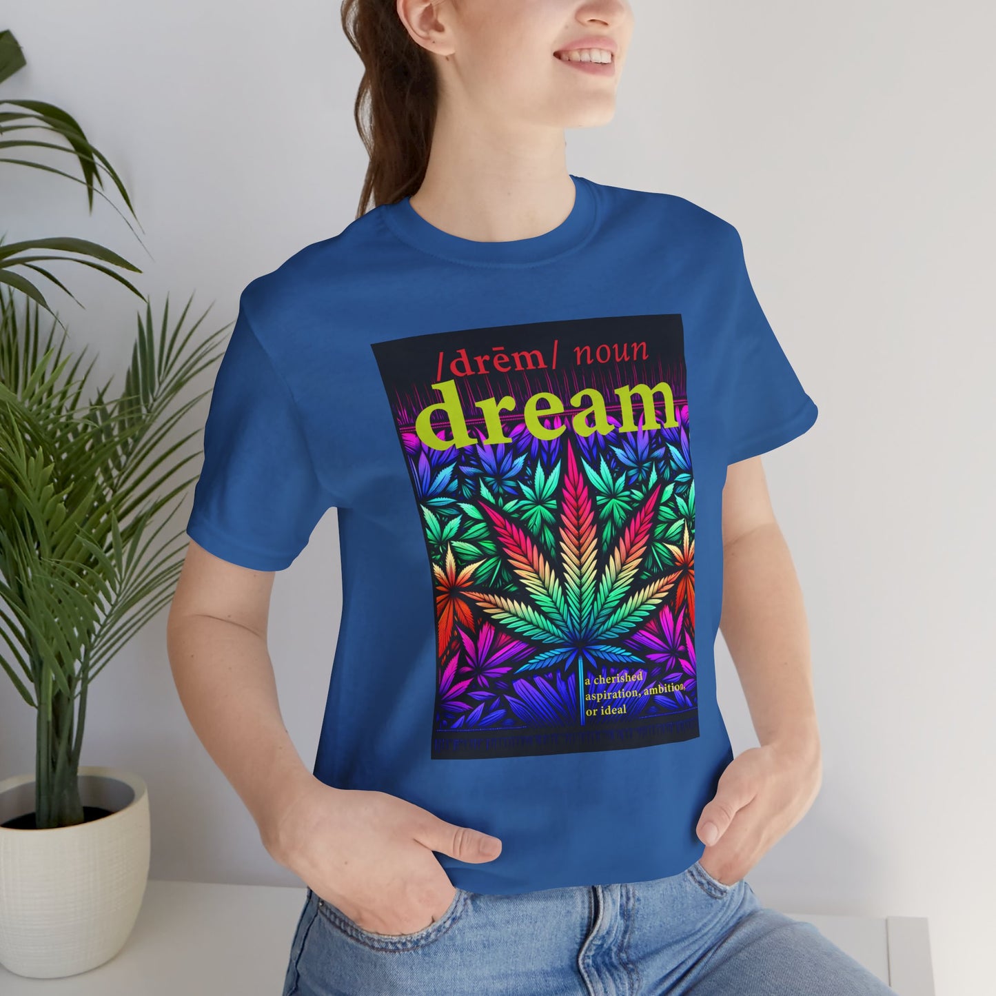 Dream Inspired Unisex Jersey Tee - Vibrant Cannabis Graphic T-Shirt
