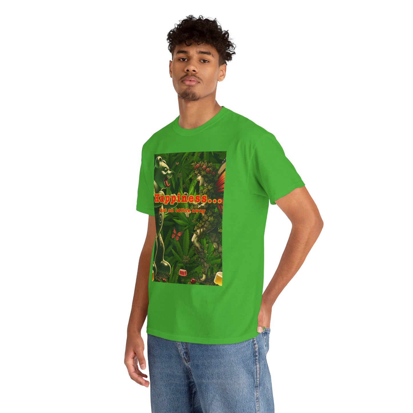 Happiness Jungle Unisex Heavy Cotton Tee, Graphic T-Shirt, Nature Lover Gift, Summer Wardrobe Essential, Unisex Casual Wear
