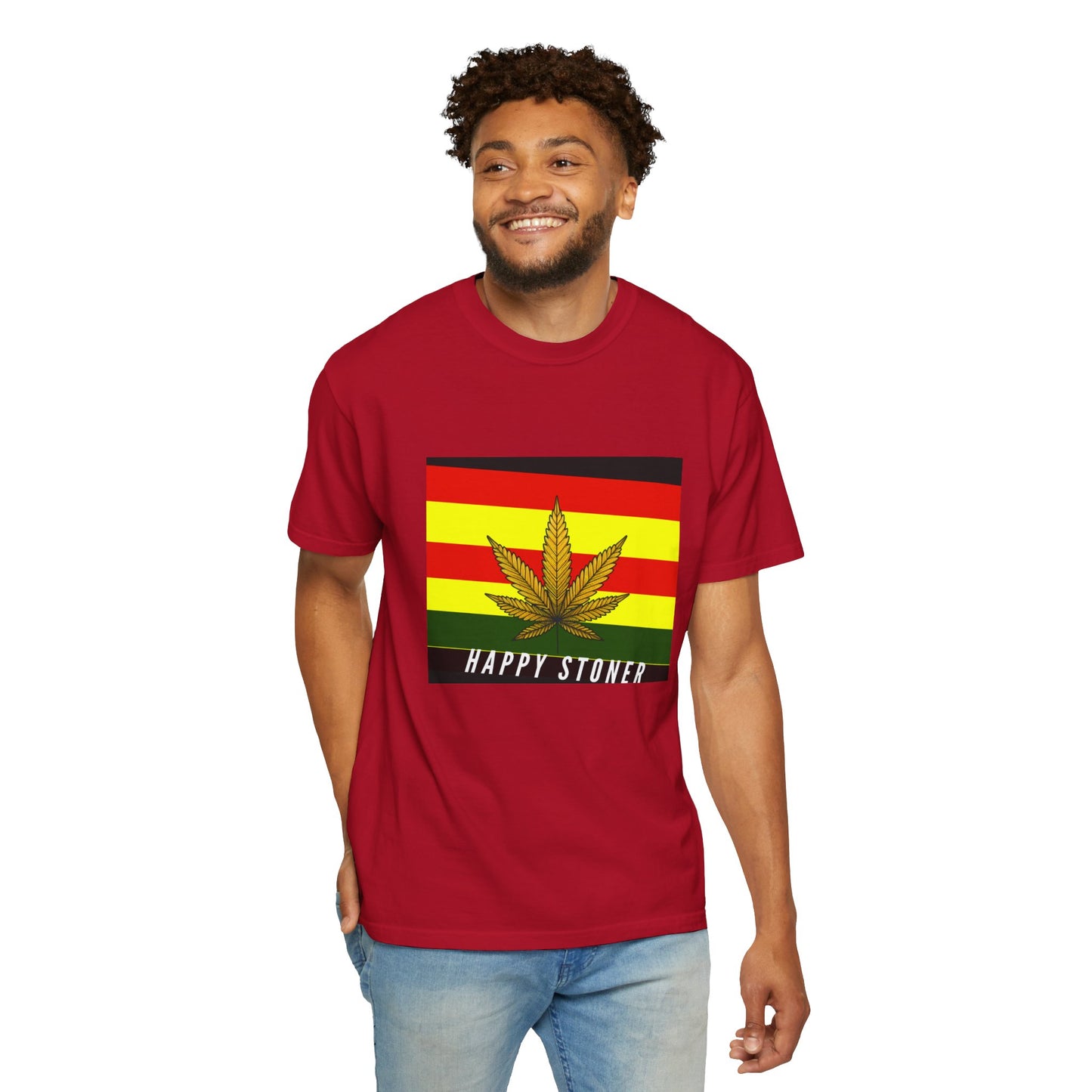 Happy Stoner Unisex Garment-Dyed T-shirt - Chill Vibes for Cannabis Enthusiasts