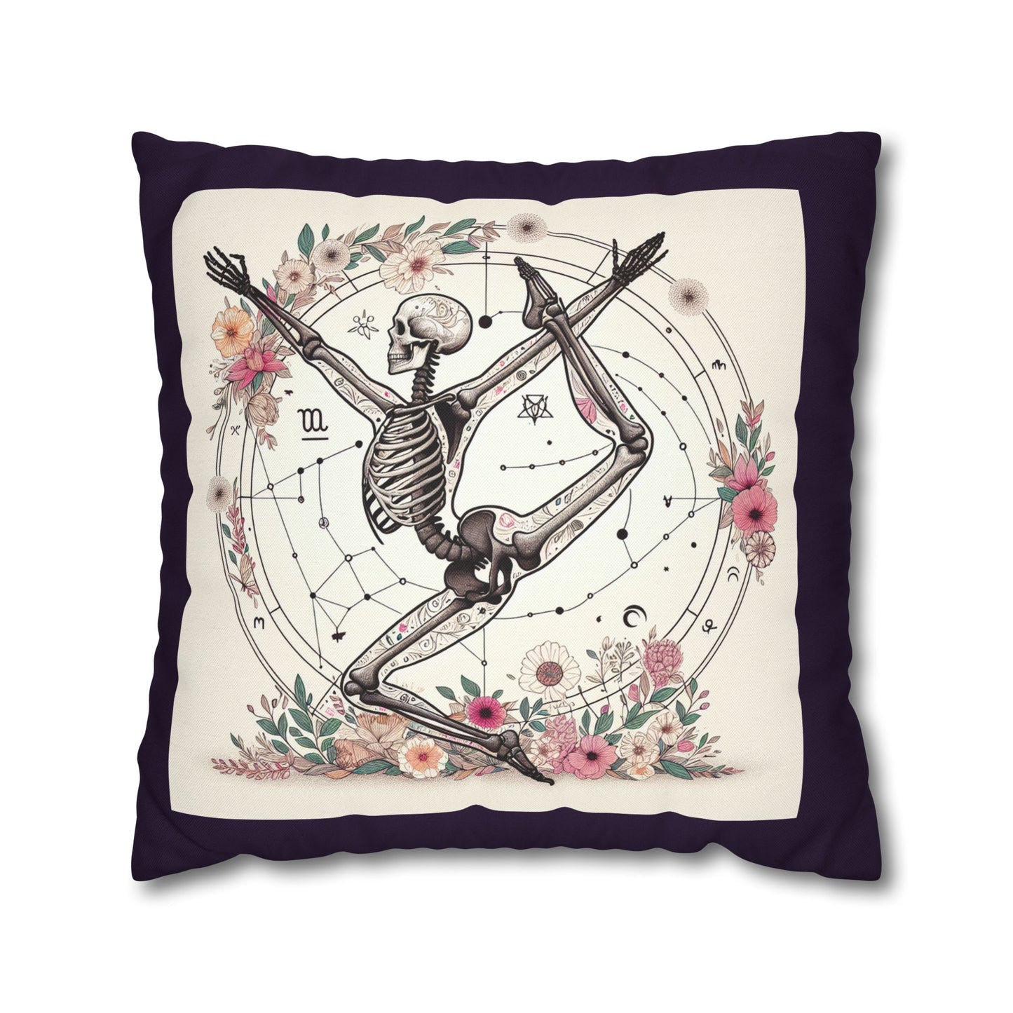 Astrological Skeleton Decorative Pillowcase