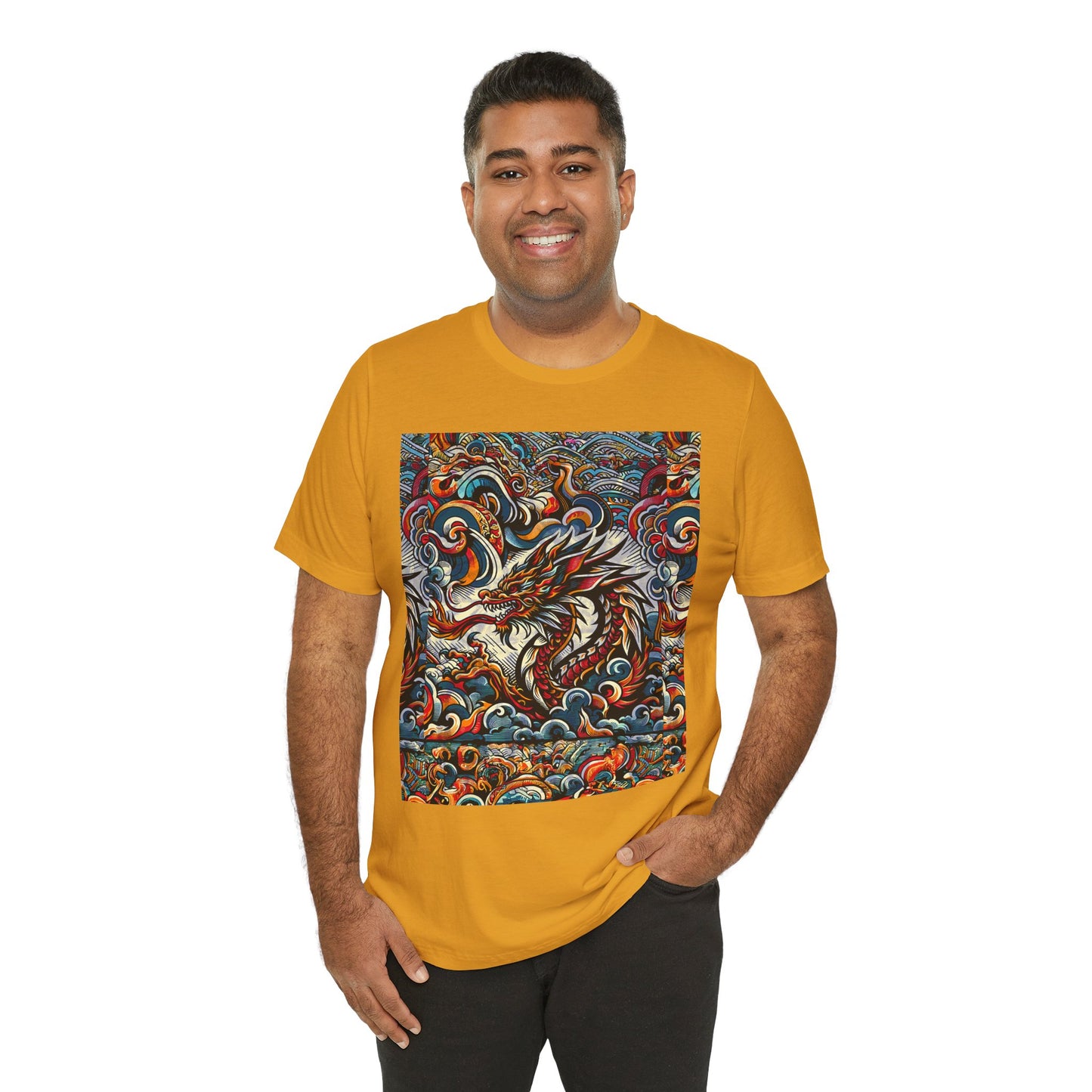 Vibrant Dragon Graphic Tee - Unisex Jersey Short Sleeve Shirt
