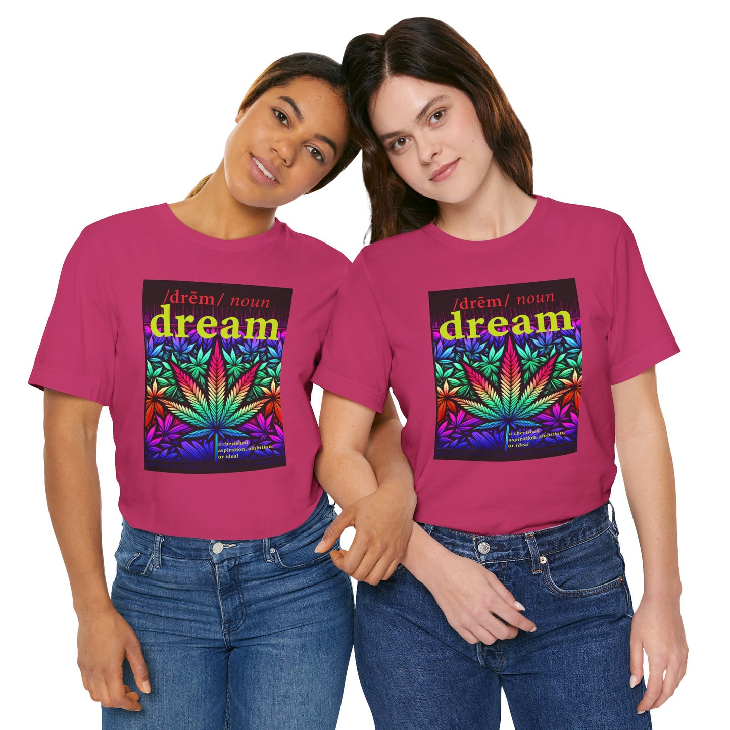 Dream Inspired Unisex Jersey Tee - Vibrant Cannabis Graphic T-Shirt