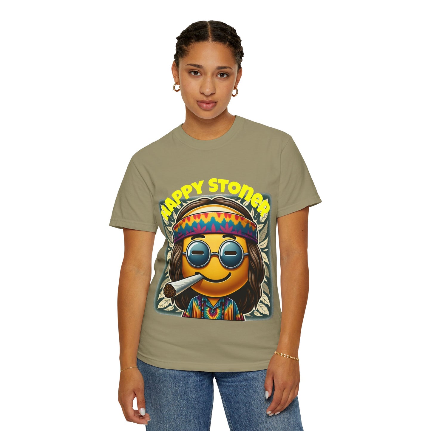 Happy Stoner Unisex Garment-Dyed T-Shirt | Chill Vibe Tee for Budding Enthusiasts