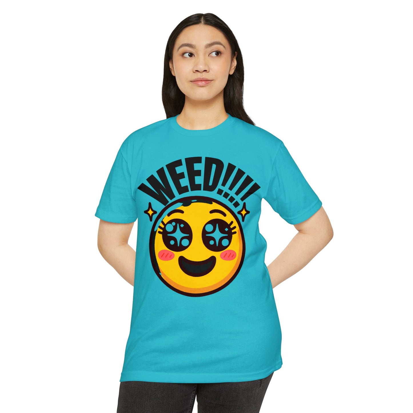 Fun Weed Smiley Face T-Shirt for Cannabis Lovers