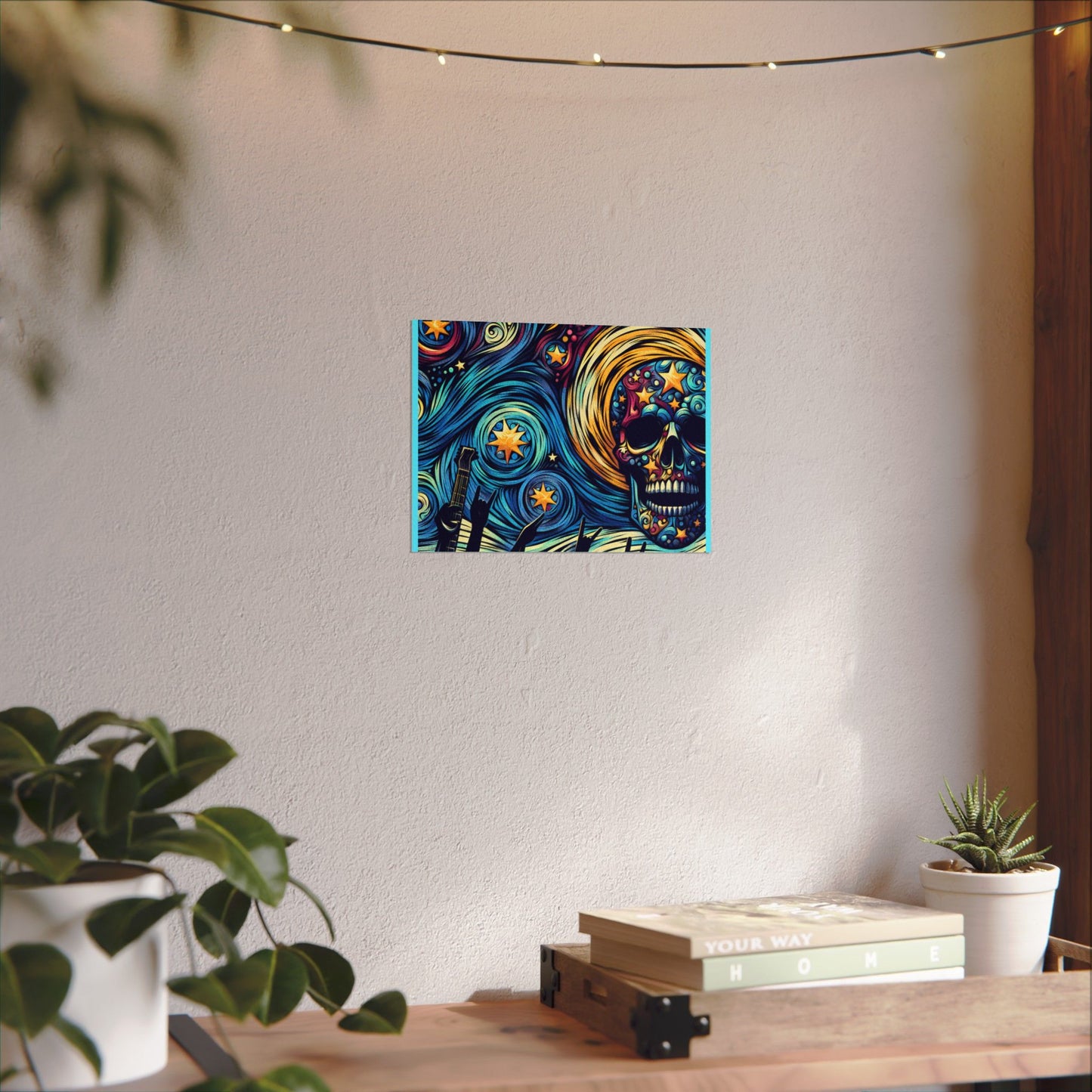 Midnight Rock N Roll Textured Watercolor Matte Posters