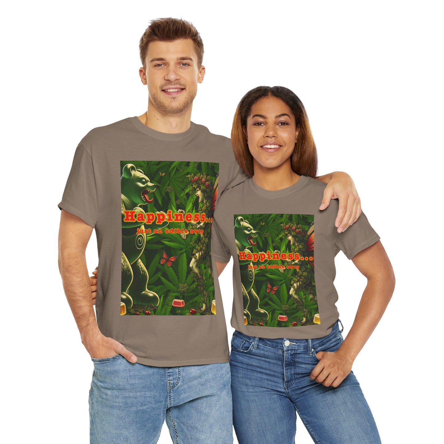 Happiness Jungle Unisex Heavy Cotton Tee, Graphic T-Shirt, Nature Lover Gift, Summer Wardrobe Essential, Unisex Casual Wear