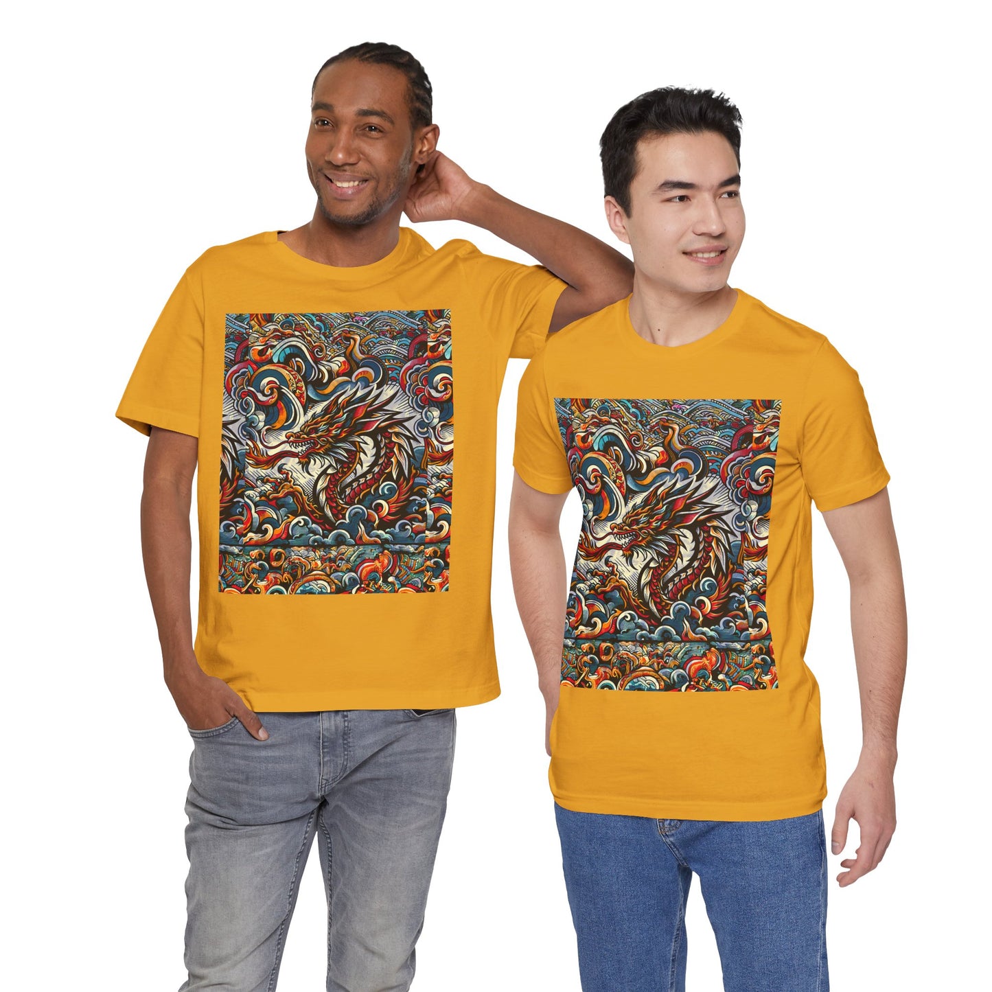 Vibrant Dragon Graphic Tee - Unisex Jersey Short Sleeve Shirt