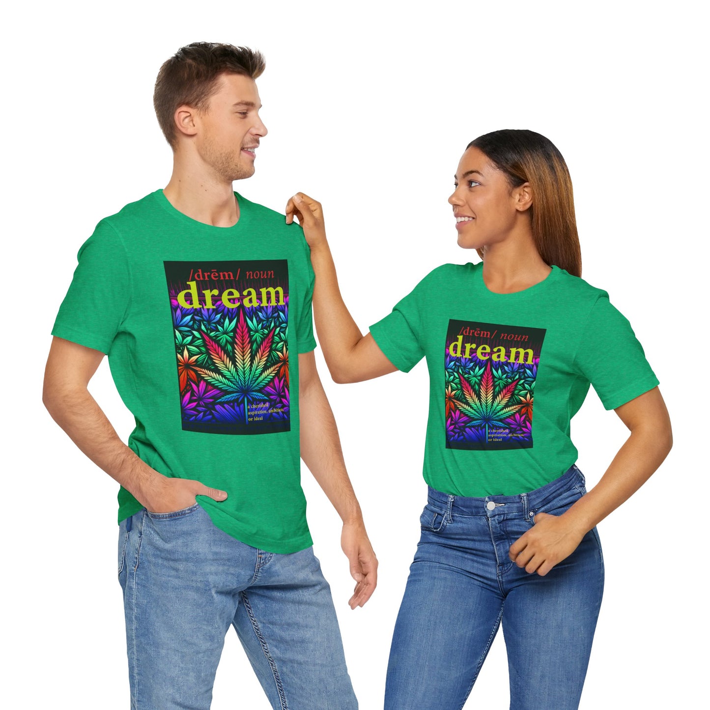 Dream Inspired Unisex Jersey Tee - Vibrant Cannabis Graphic T-Shirt