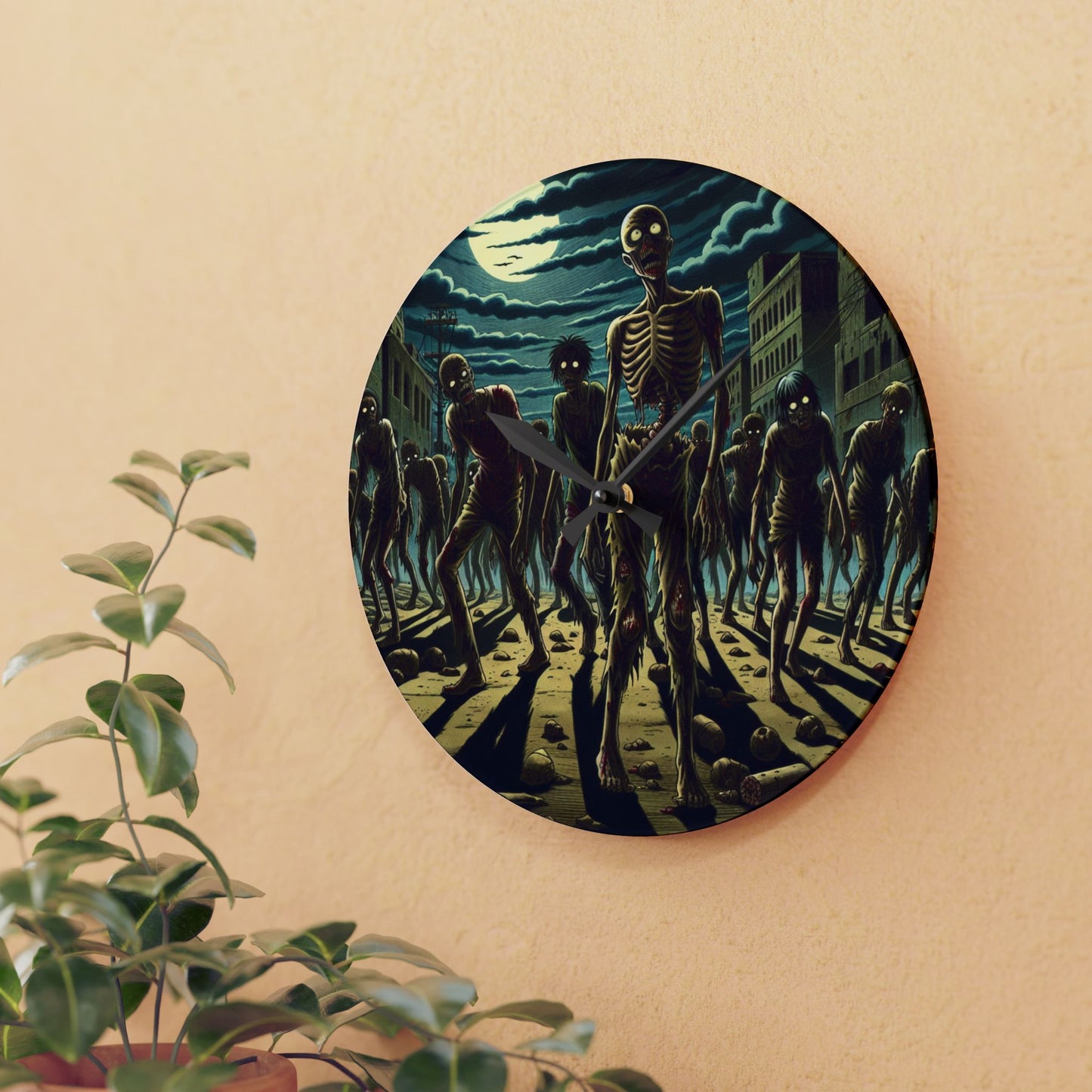 Yummy Zombies Acrylic Wall Clock