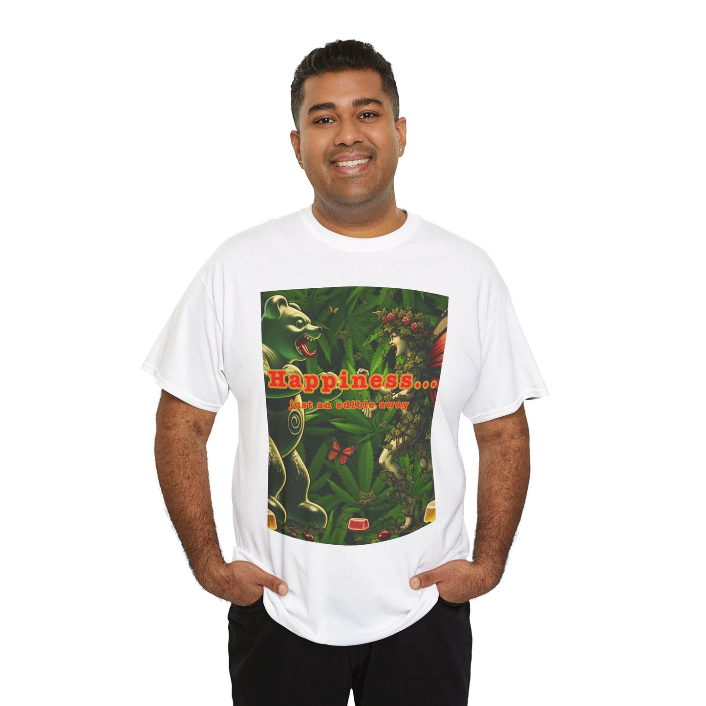 Happiness Jungle Unisex Heavy Cotton Tee, Graphic T-Shirt, Nature Lover Gift, Summer Wardrobe Essential, Unisex Casual Wear